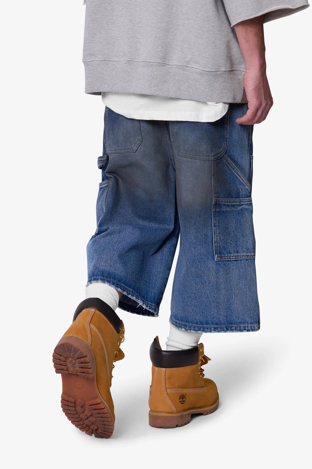 Ultra Baggy Carpenter Shorts - Washed Blue - Image 7