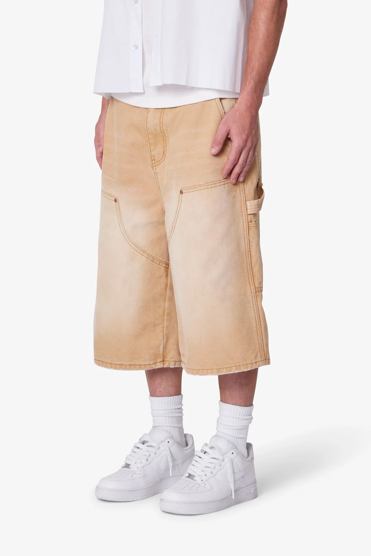 Ultra Baggy Carpenter Shorts - Washed Tan - Image 3