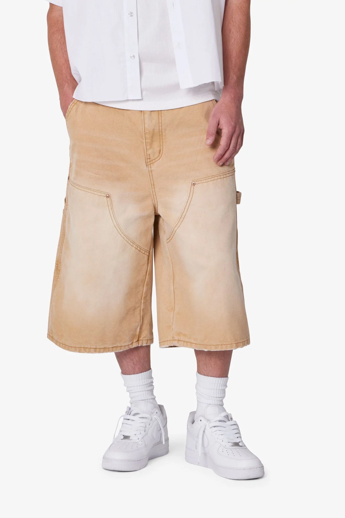 Ultra Baggy Carpenter Shorts - Washed Tan - Image 6