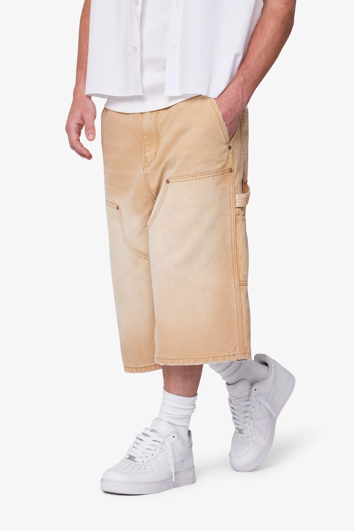 Ultra Baggy Carpenter Shorts - Washed Tan - Image 7