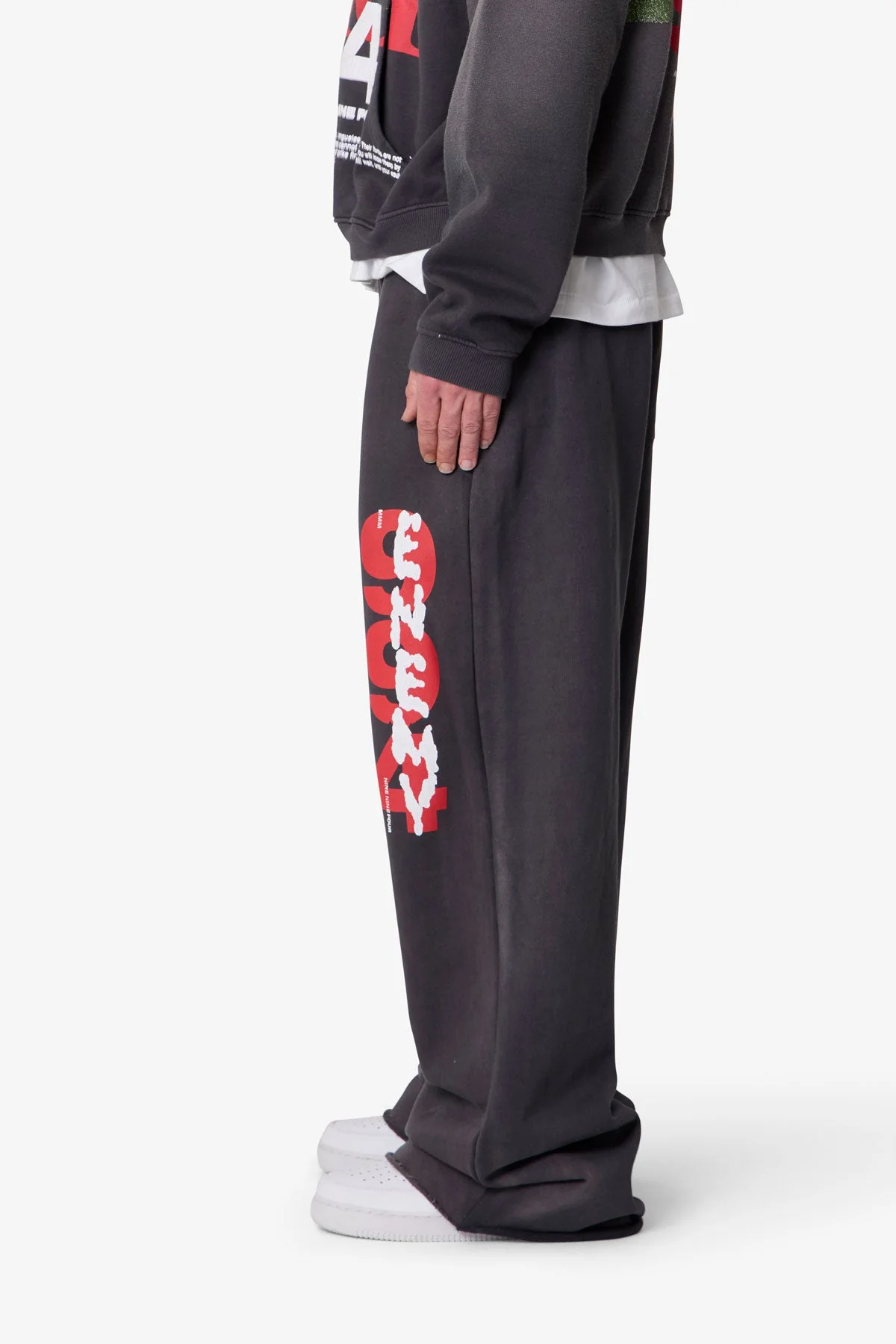 Ultra Baggy Enemy Sweatpants - Washed Black - Image 4
