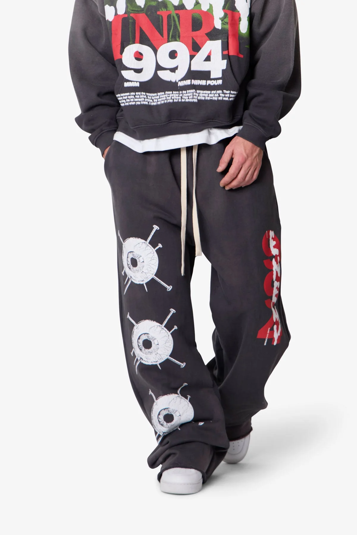 Ultra Baggy Enemy Sweatpants - Washed Black - Image 6