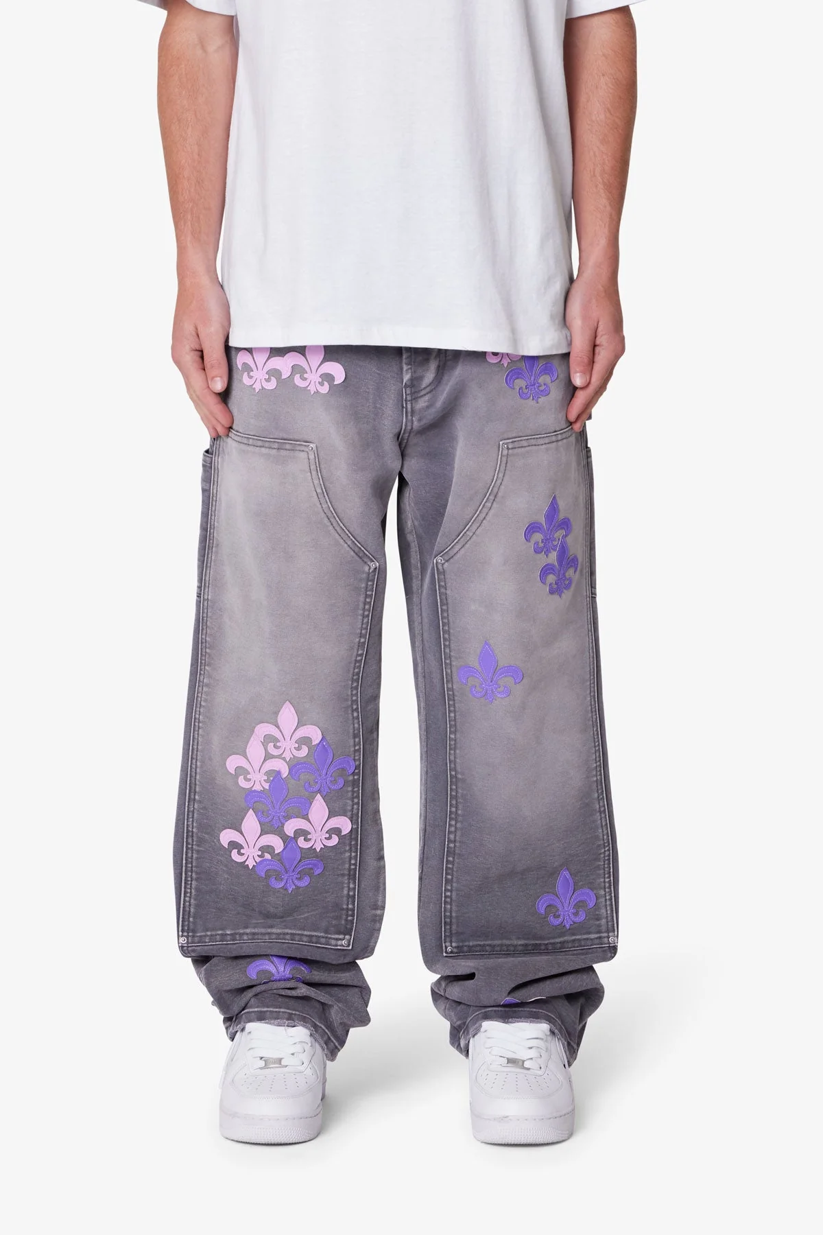 Ultra Baggy Fleur Double Knee Pants - Grey - Image 2