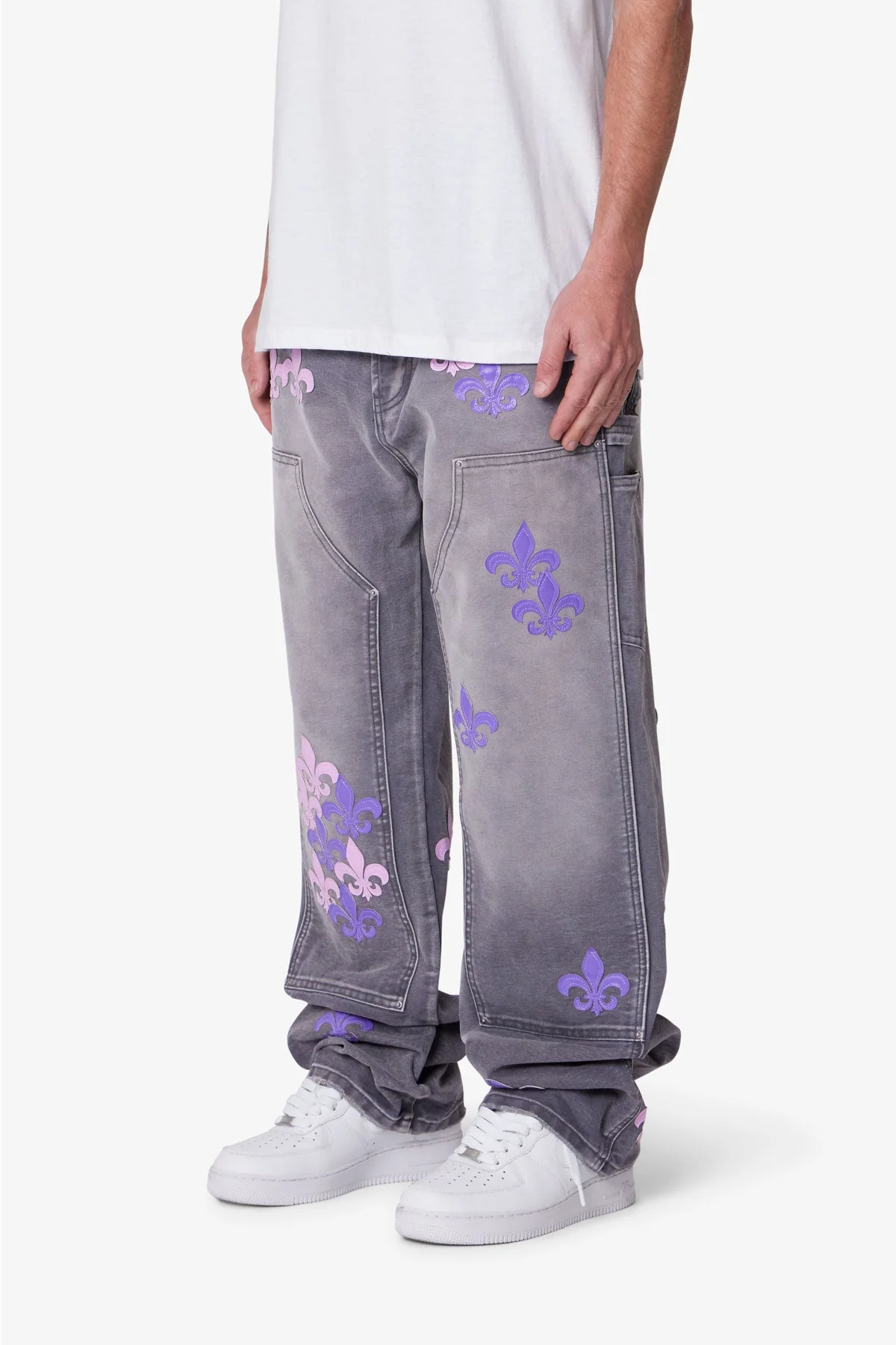 Ultra Baggy Fleur Double Knee Pants - Grey - Image 3