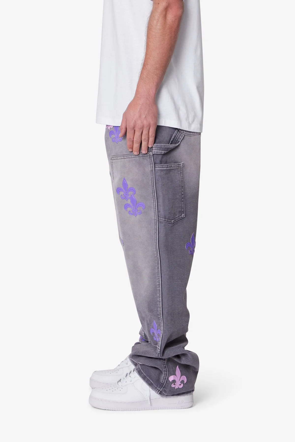 Ultra Baggy Fleur Double Knee Pants - Grey - Image 4