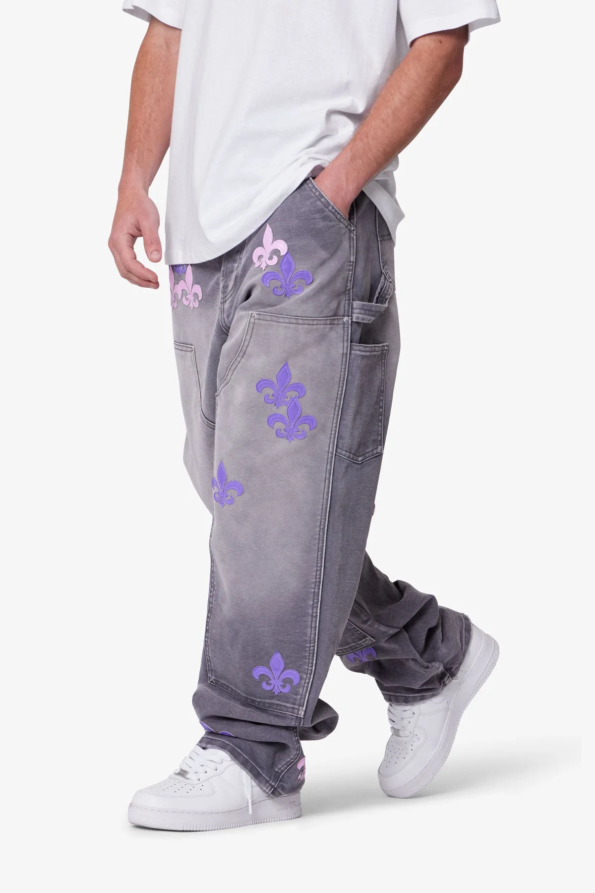 Ultra Baggy Fleur Double Knee Pants - Grey - Image 6