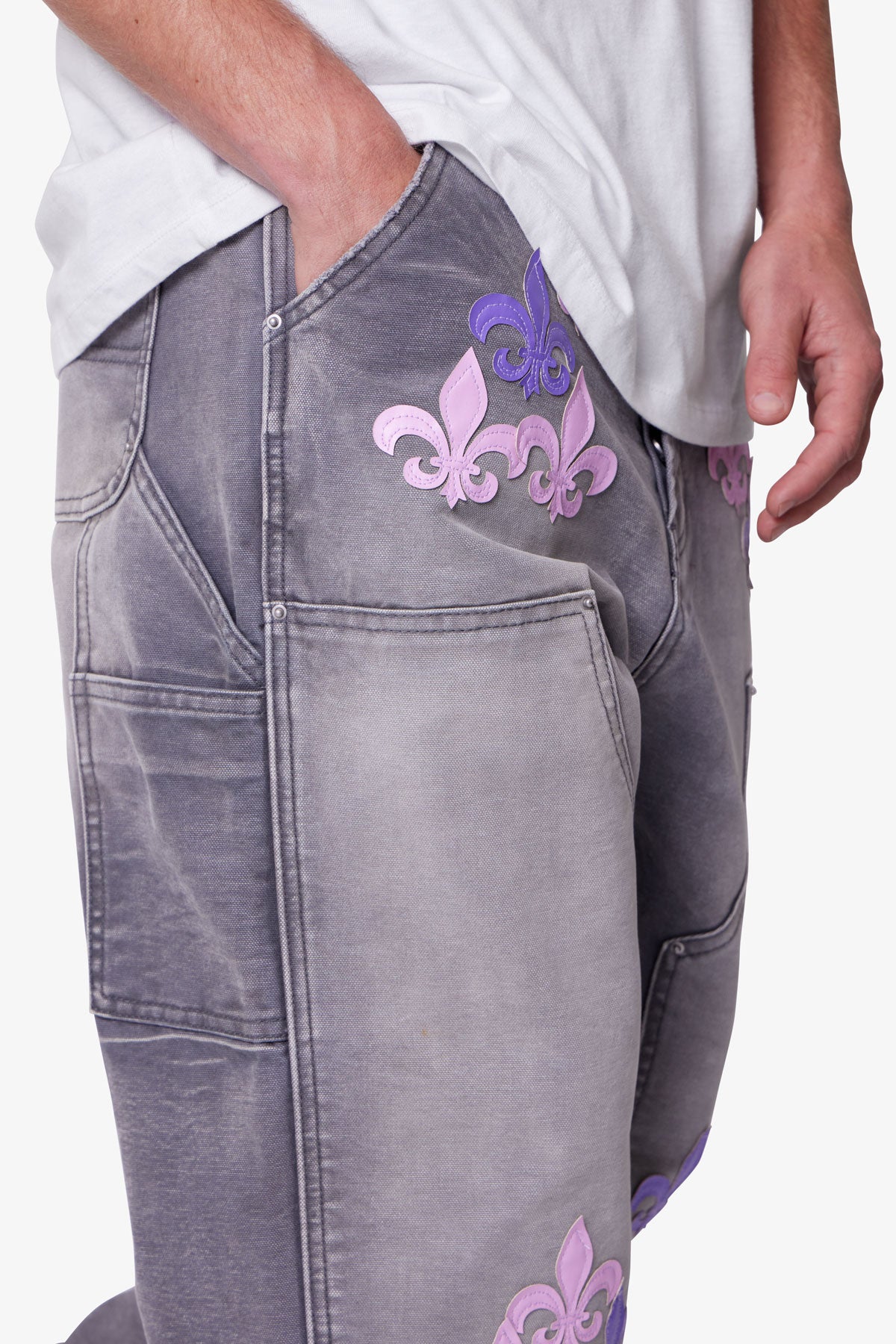Ultra Baggy Fleur Double Knee Pants - Grey - Image 7