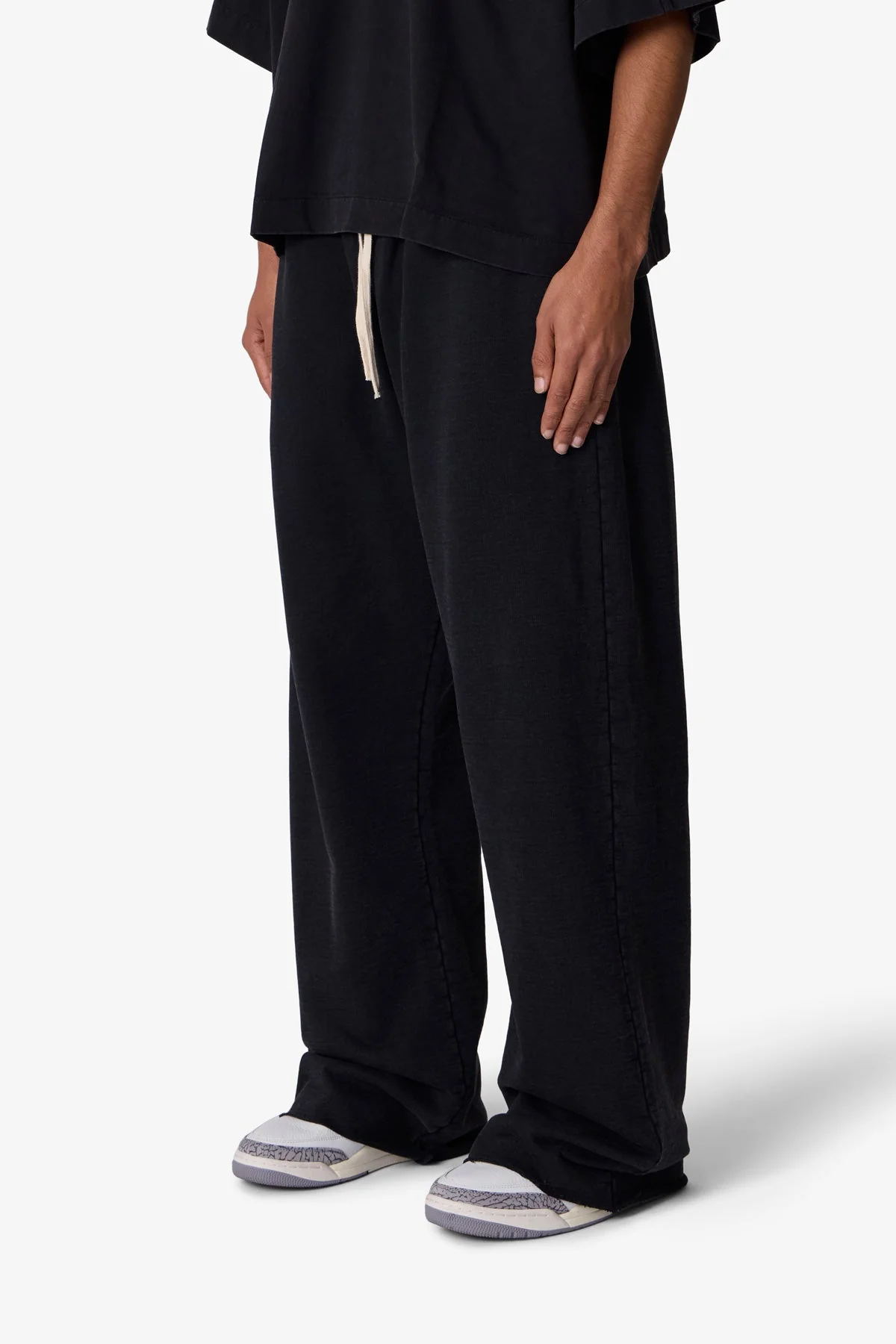 Ultra Baggy Heavy Fleece Sweatpants - Washed Black - Image 3