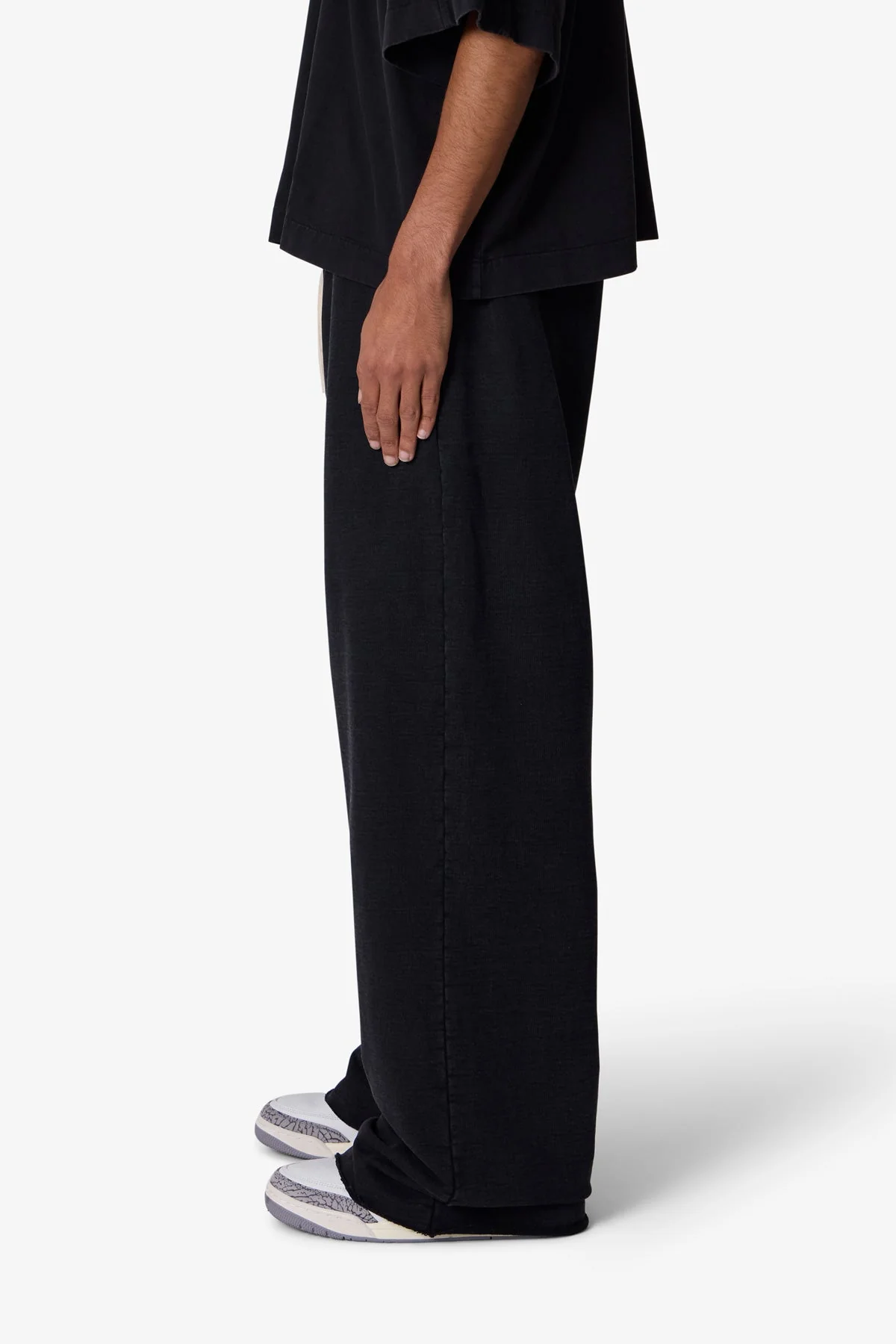 Ultra Baggy Heavy Fleece Sweatpants - Washed Black - Image 4