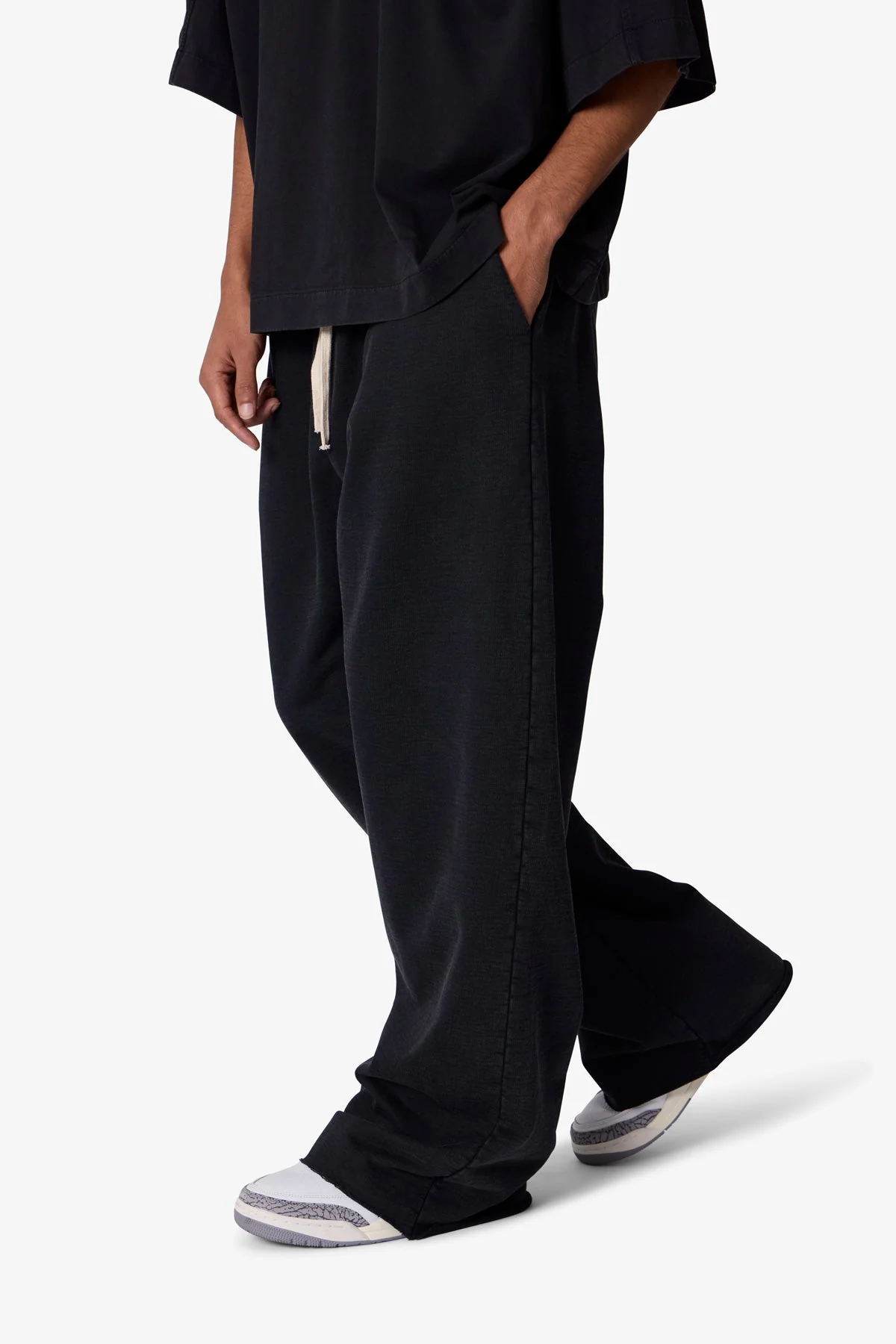 Ultra Baggy Heavy Fleece Sweatpants - Washed Black - Image 6
