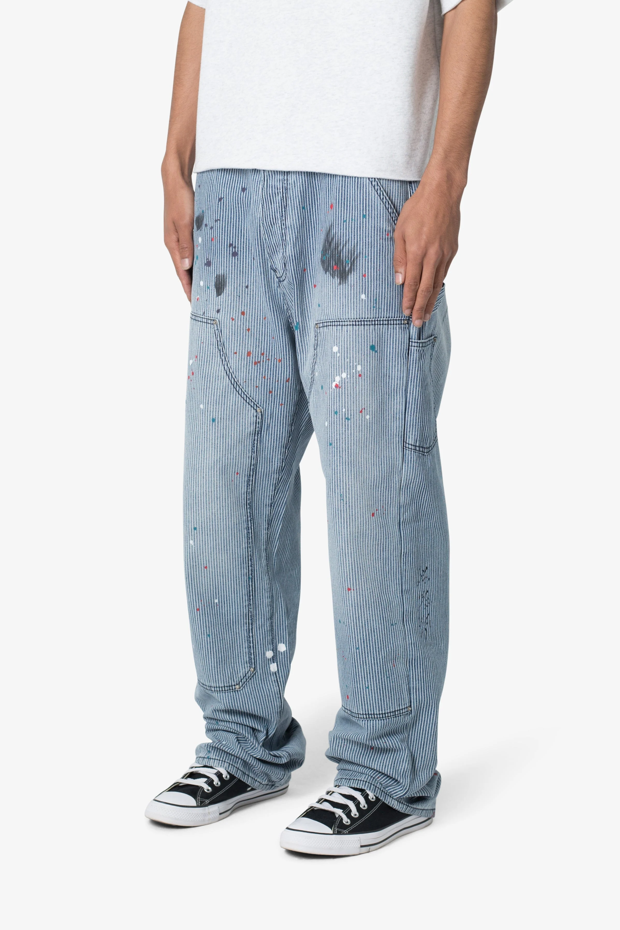 Ultra Baggy Jacquard Carpenter Pants - Grey - Image 3