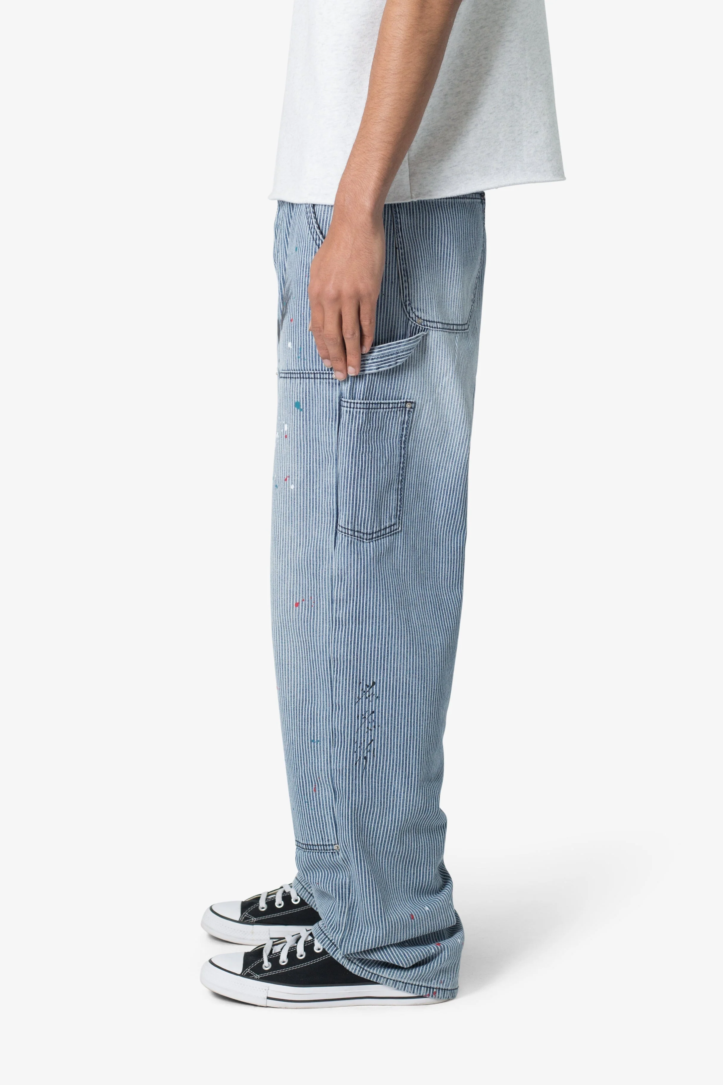 Ultra Baggy Jacquard Carpenter Pants - Grey - Image 4
