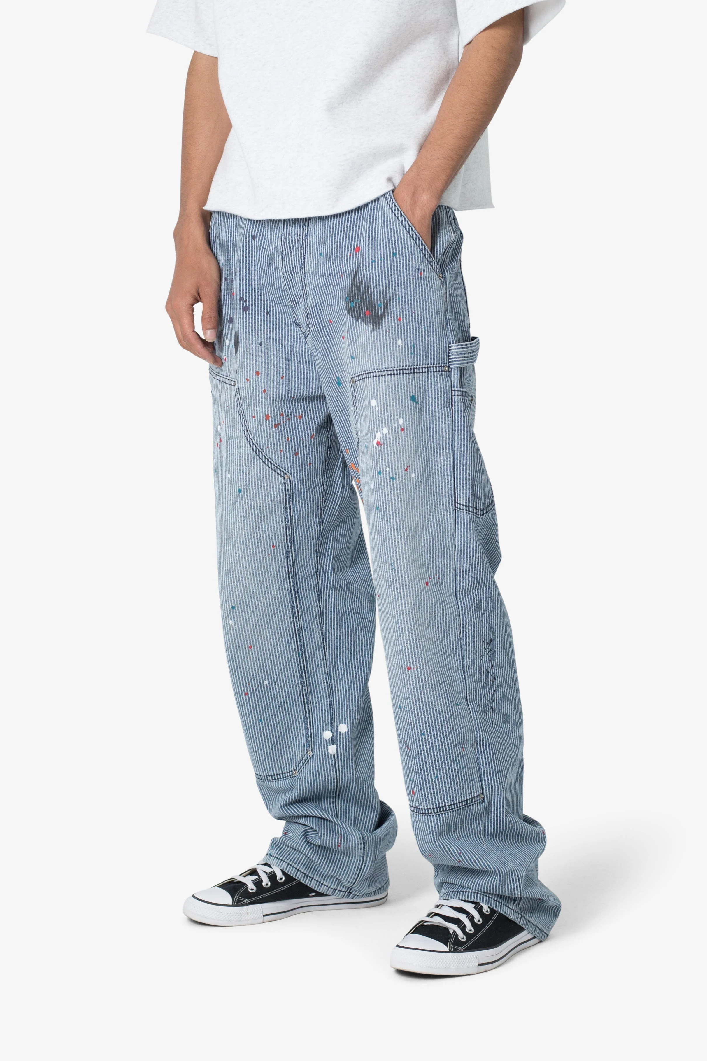 Ultra Baggy Jacquard Carpenter Pants - Grey - Image 6