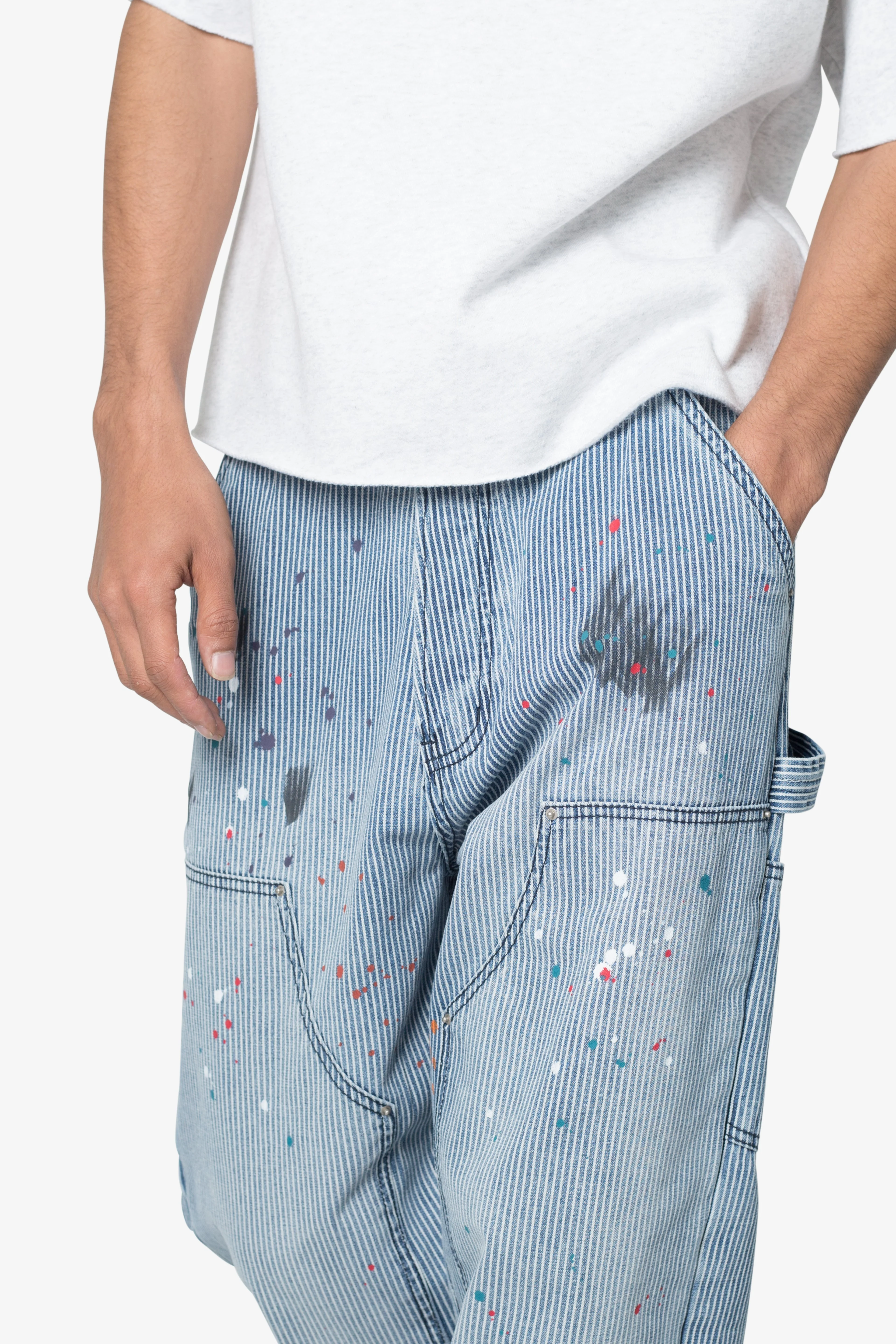 Ultra Baggy Jacquard Carpenter Pants - Grey - Image 7