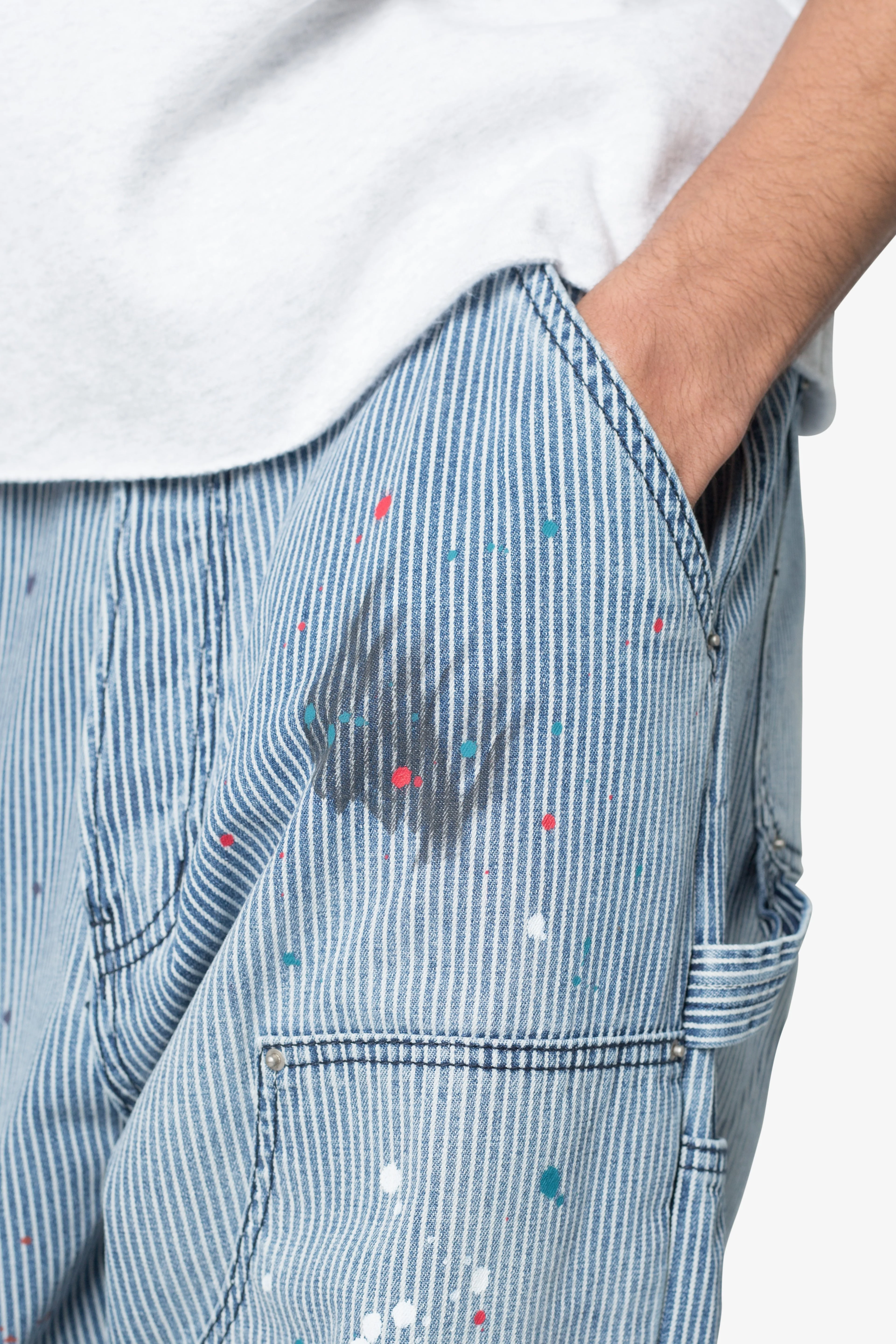 Ultra Baggy Jacquard Carpenter Pants - Grey - Image 8