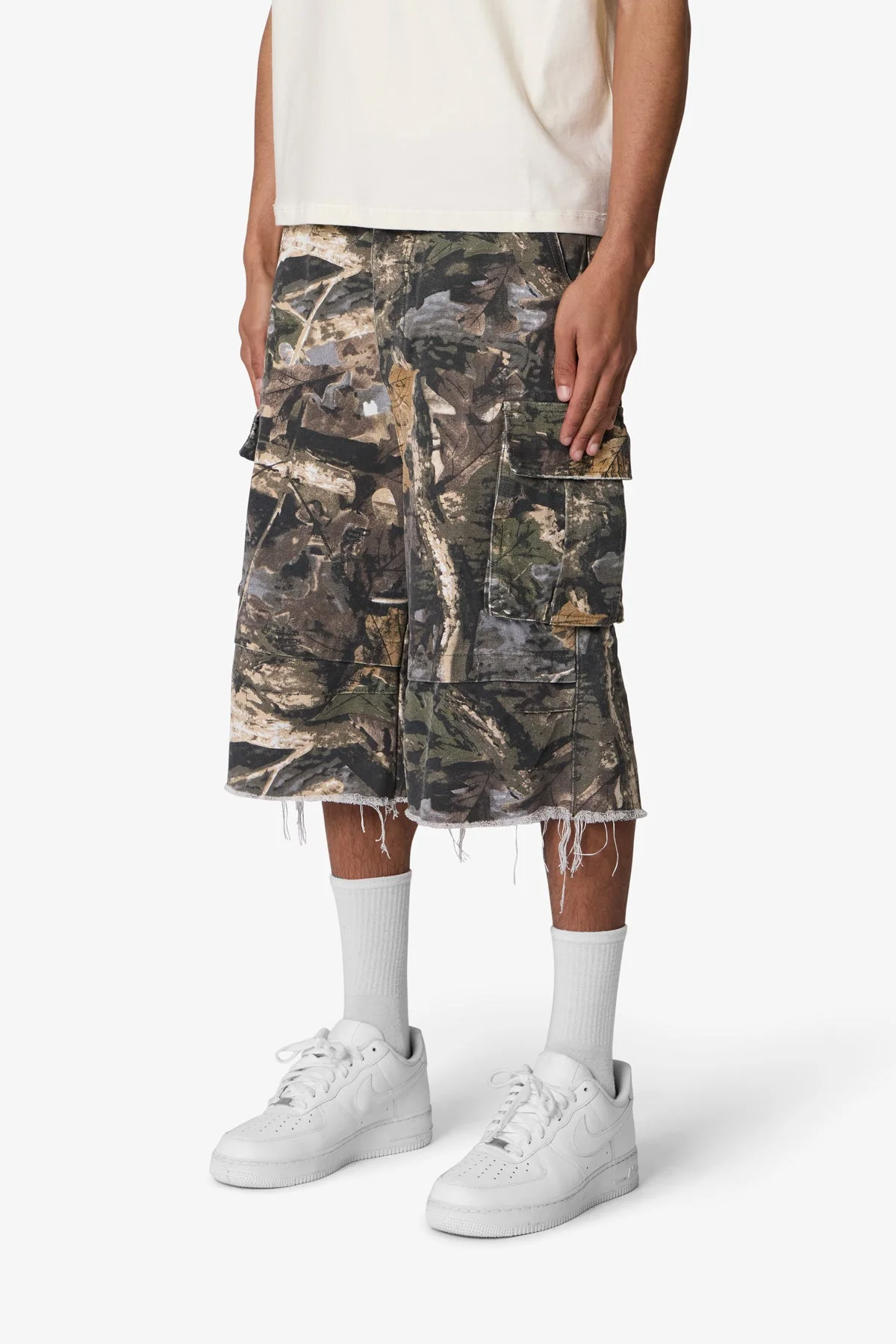 Ultra Baggy Cargo Shorts - Forest Camo - Image 3