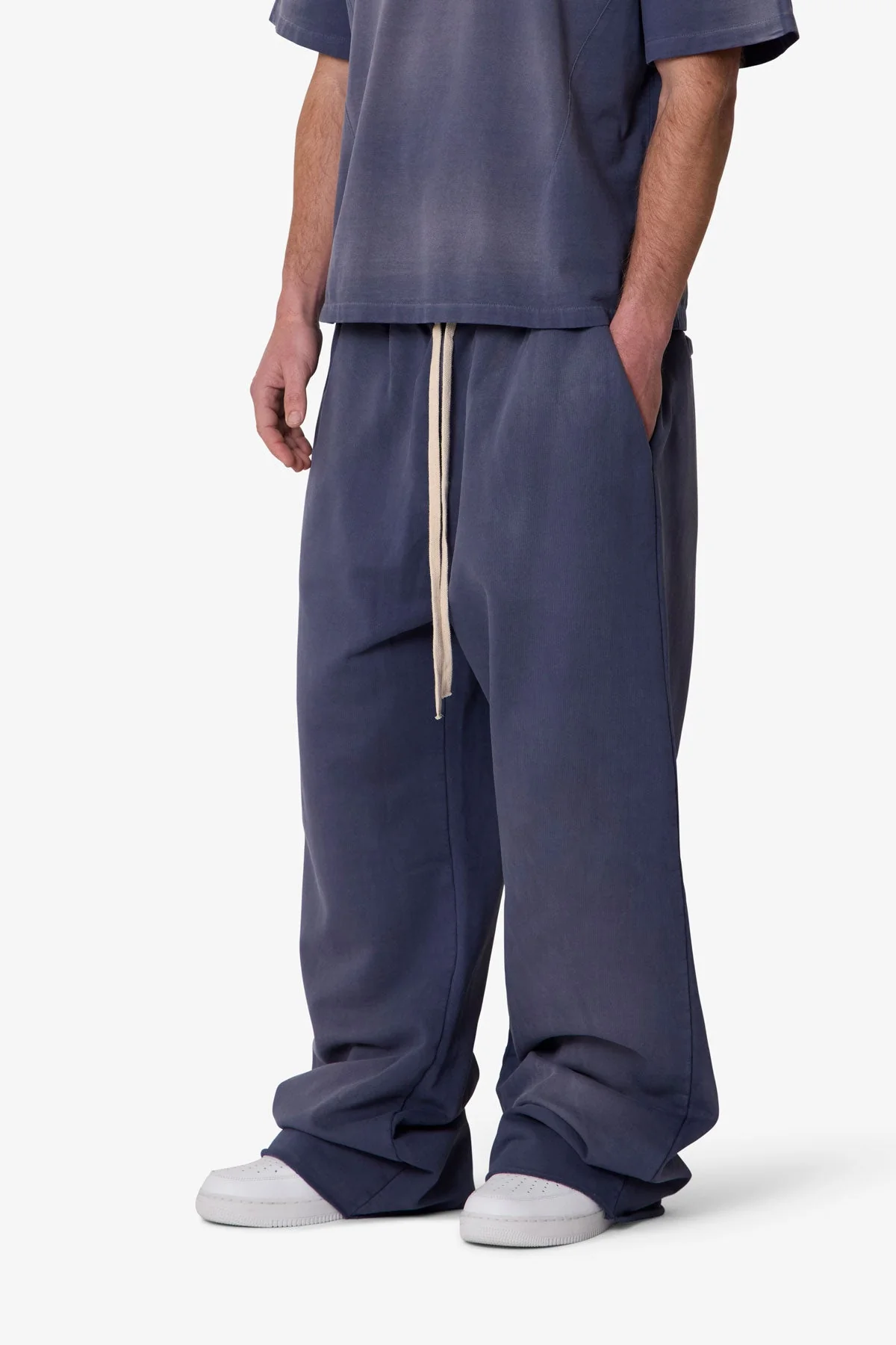 Ultra Baggy Fleece Sweatpants - Washed Navy - Image 6