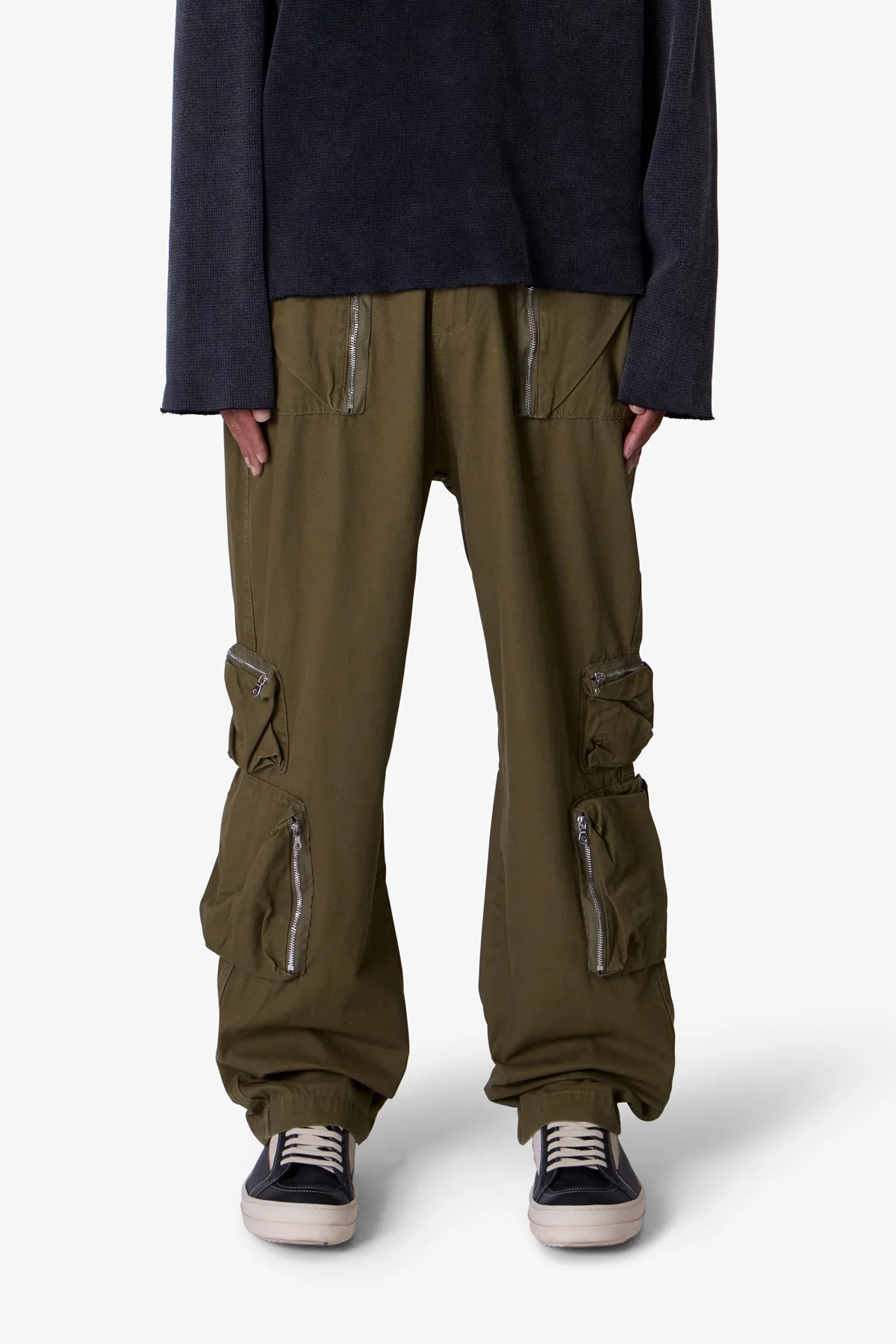 Ultra Baggy Tactical Cargo Pants - Olive - Image 2