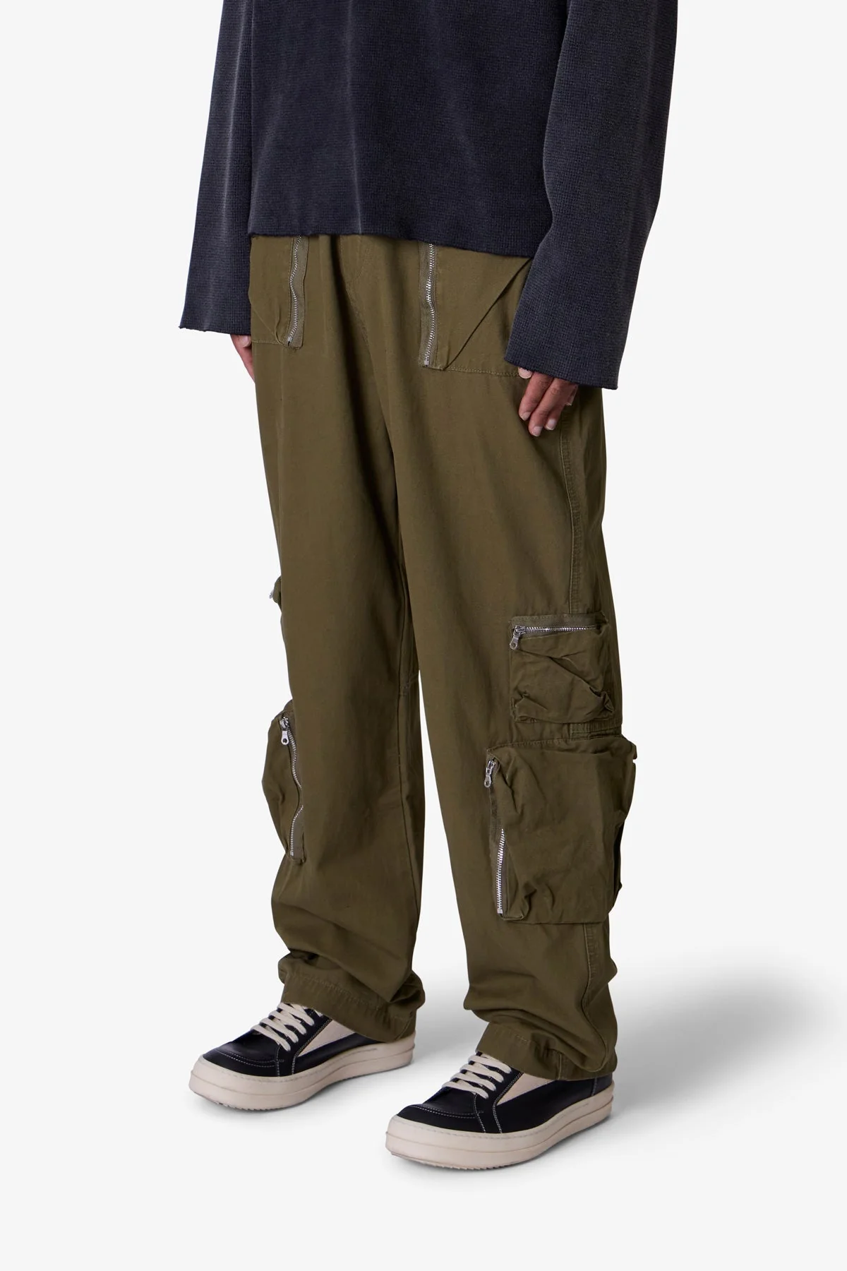 Ultra Baggy Tactical Cargo Pants - Olive - Image 3