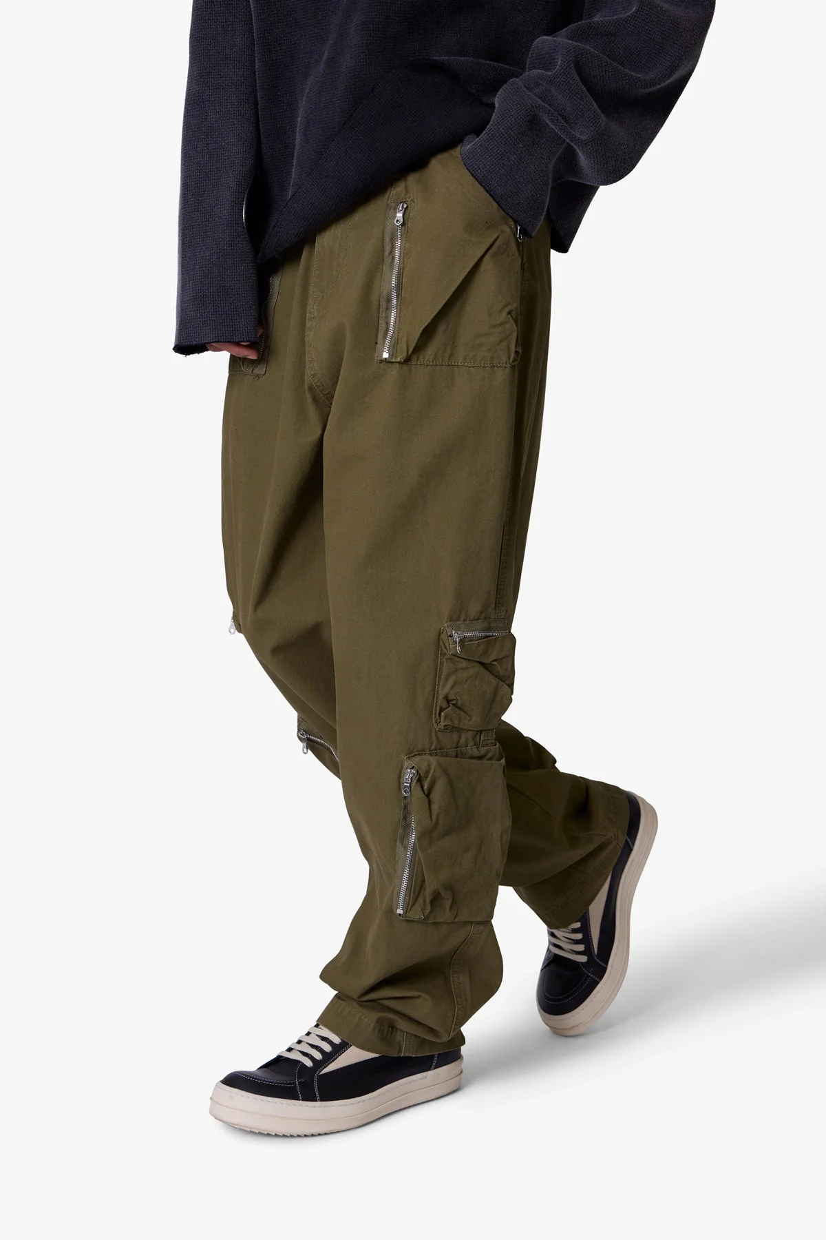 Ultra Baggy Tactical Cargo Pants - Olive - Image 6