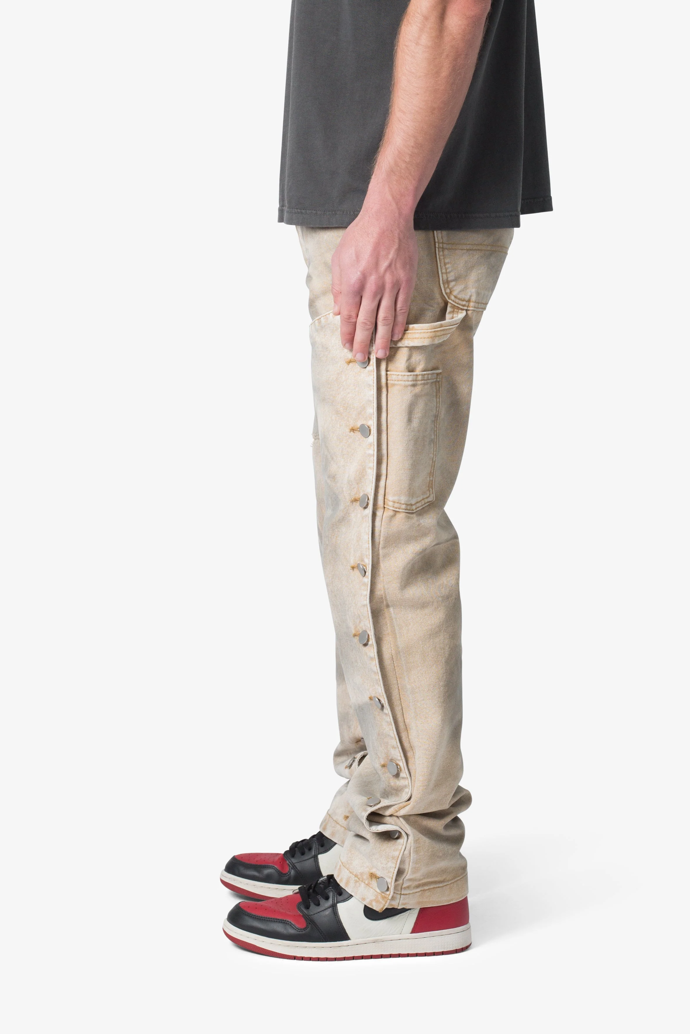V624 Snap Off Baggy Pants - Brown - Image 5
