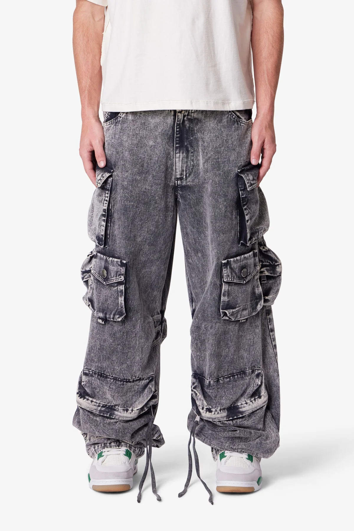 Washed Barrel Cargo Pants - Washed Black - Image 2