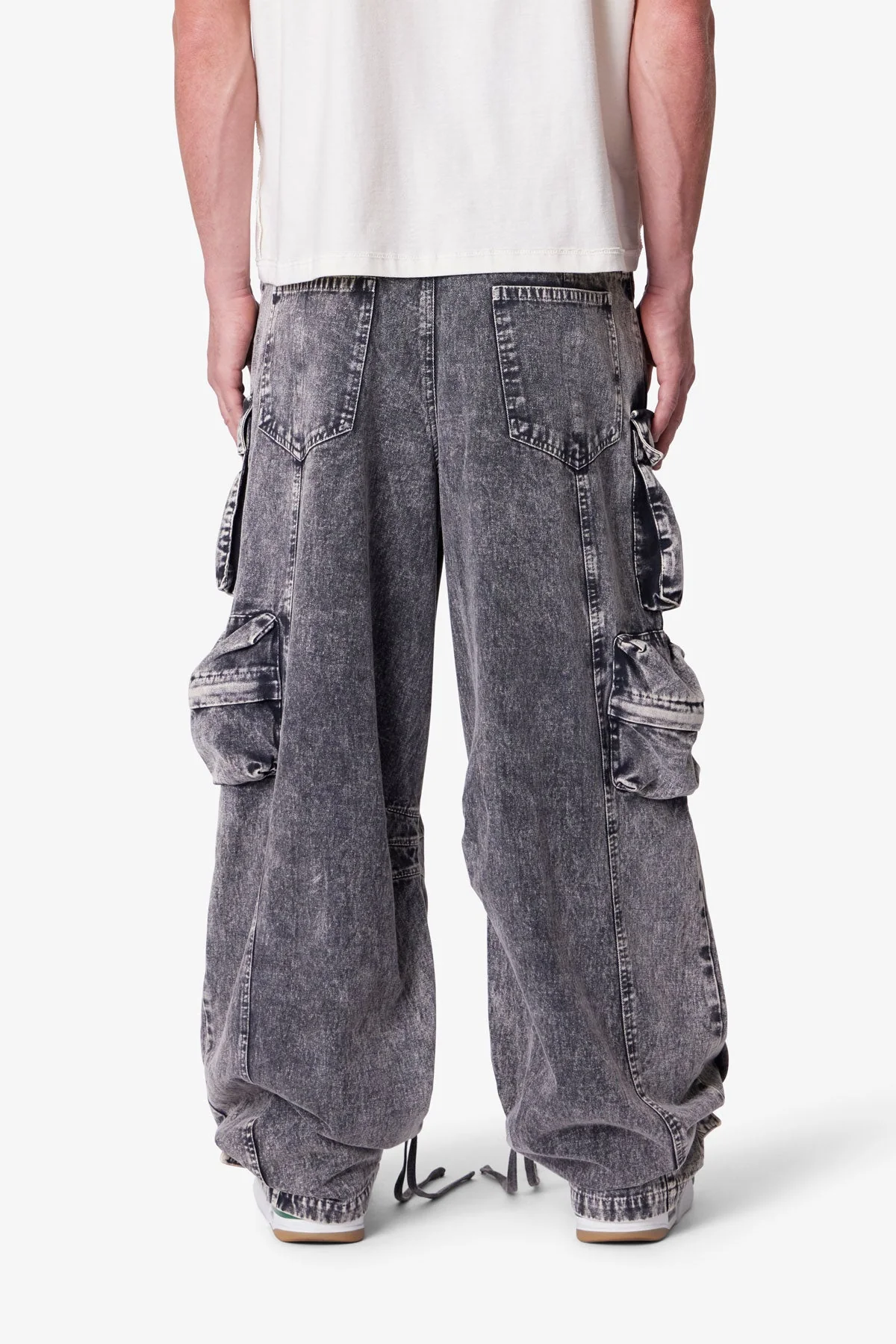 Washed Barrel Cargo Pants - Washed Black - Image 5