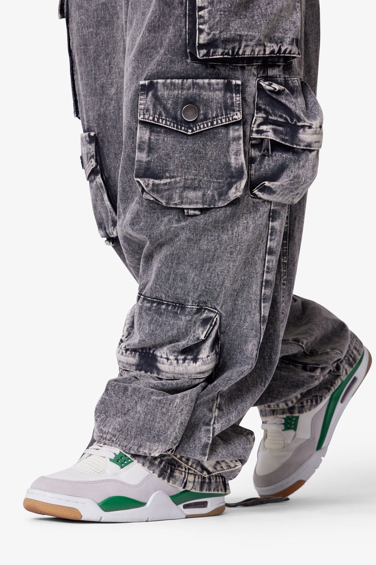 Washed Barrel Cargo Pants - Washed Black - Image 8