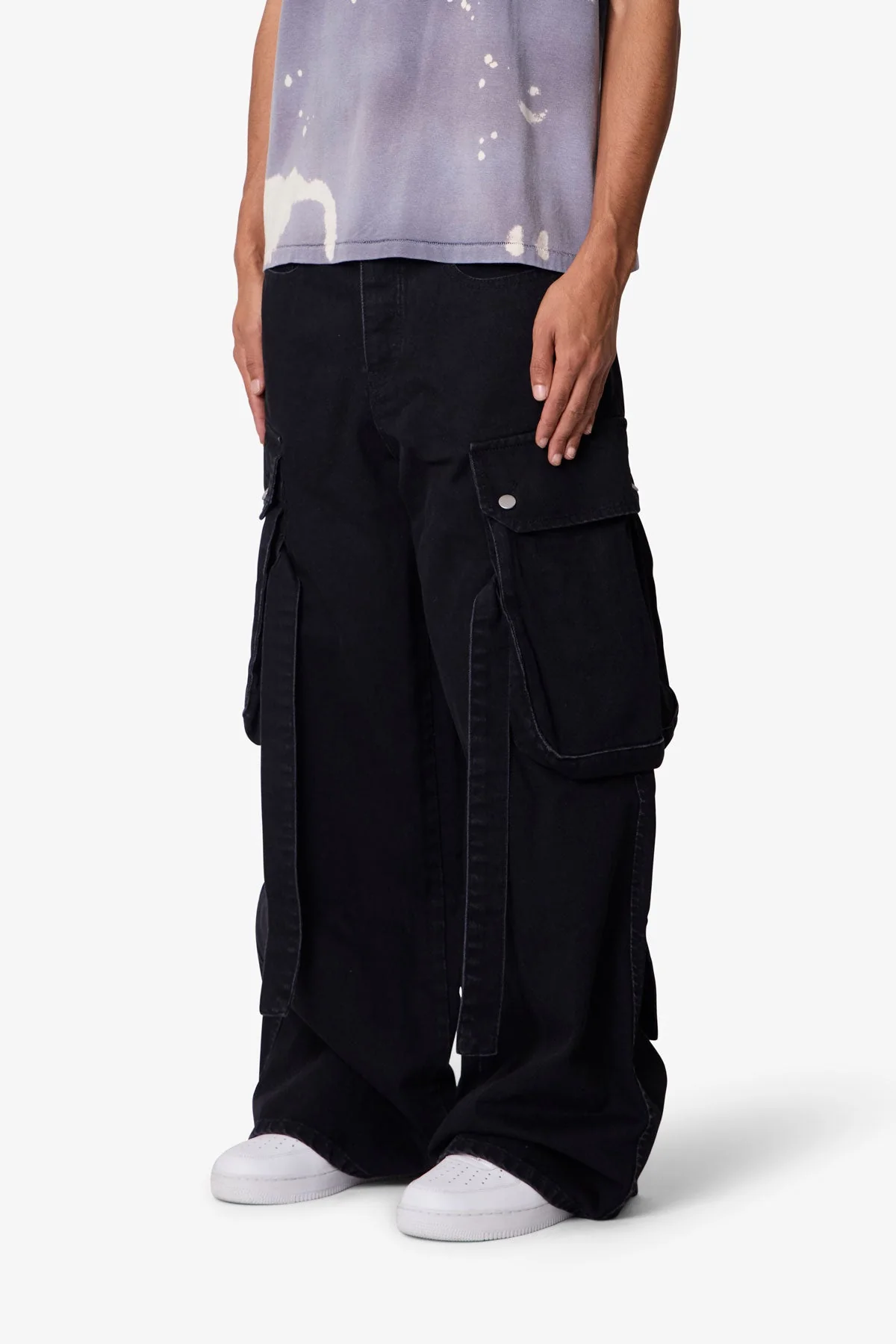 Washed Cargo Pants - Washed Black - Image 3