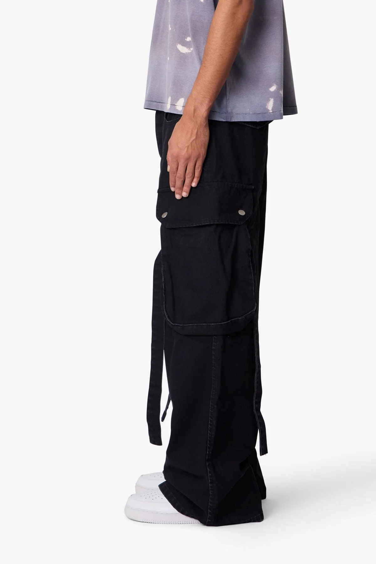 Washed Cargo Pants - Washed Black - Image 4