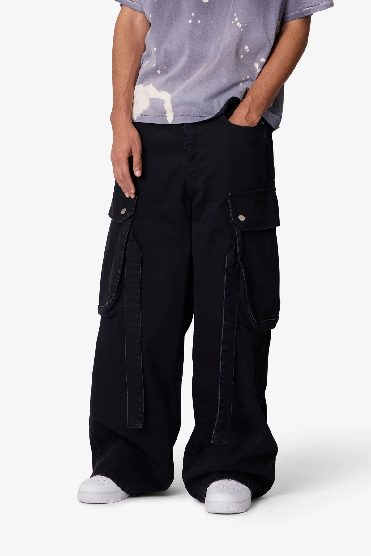 Washed Cargo Pants - Washed Black - Image 6