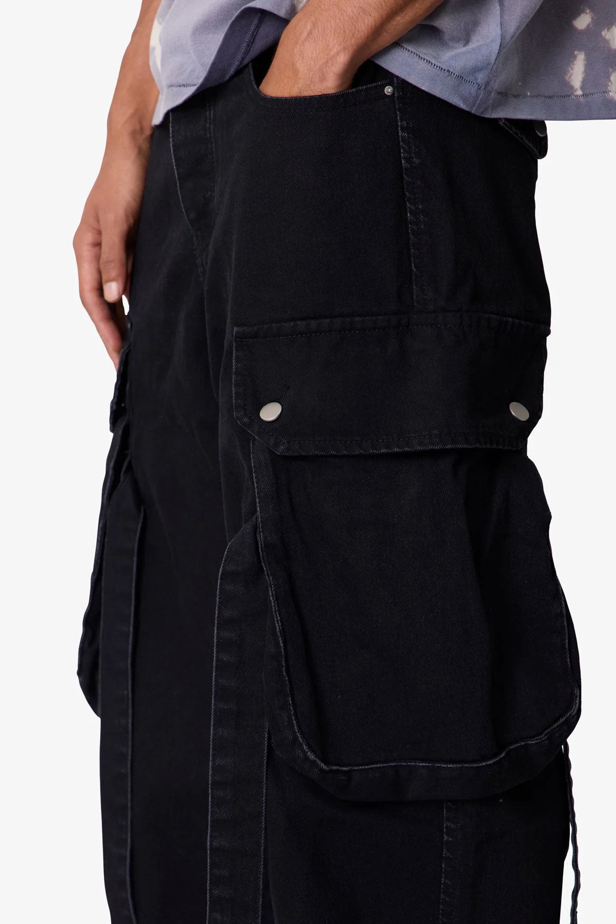 Washed Cargo Pants - Washed Black - Image 7