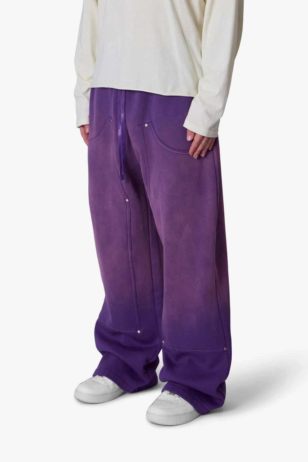 West Double Knee Sweatpants - Purple - Image 3
