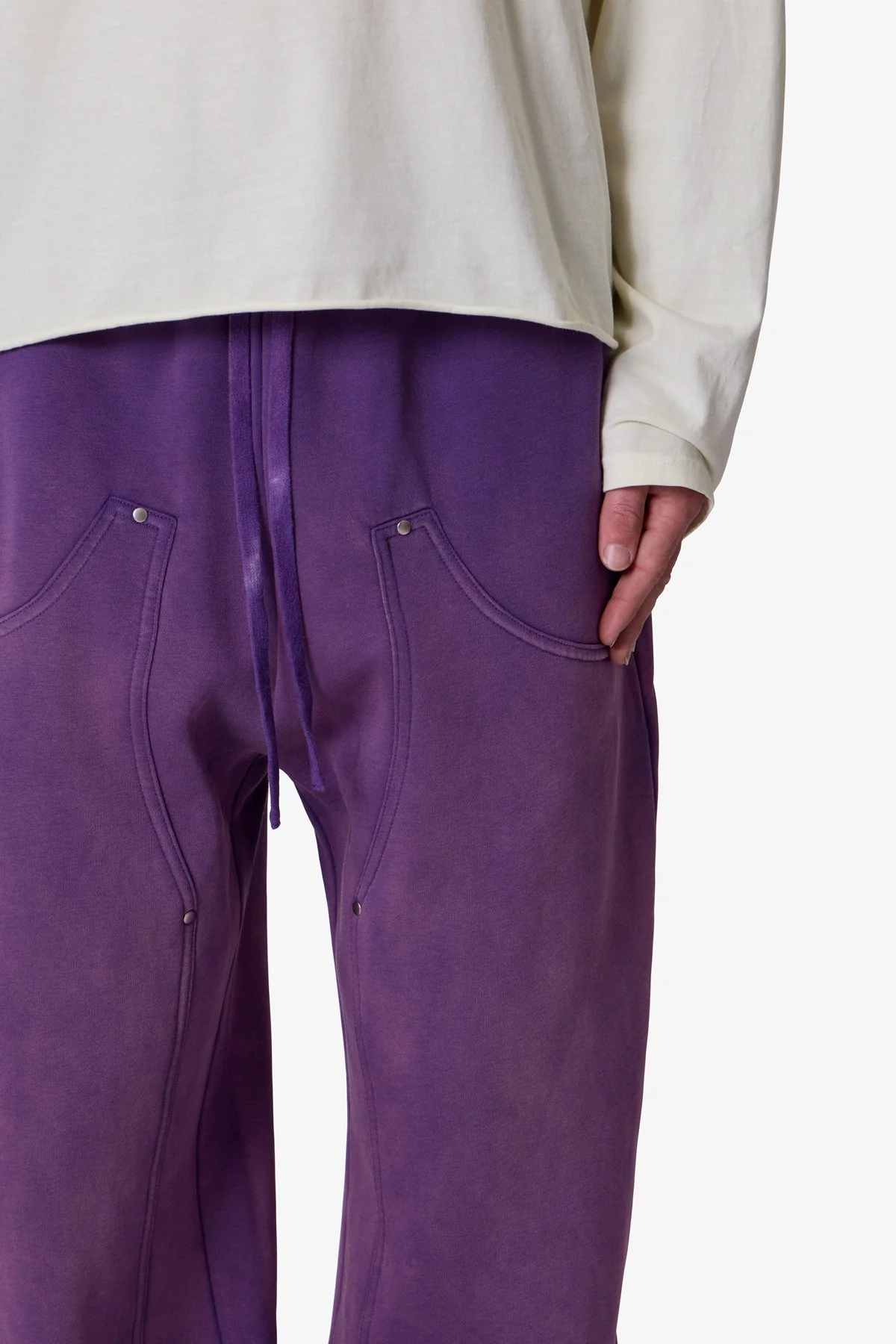 West Double Knee Sweatpants - Purple - Image 8
