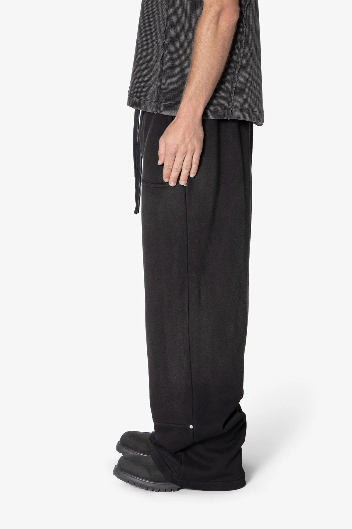 West Double Knee Sweatpants - Washed Black - Image 4