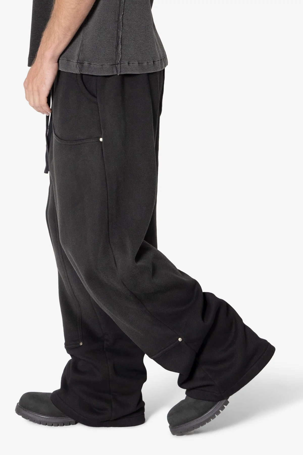 West Double Knee Sweatpants - Washed Black - Image 6