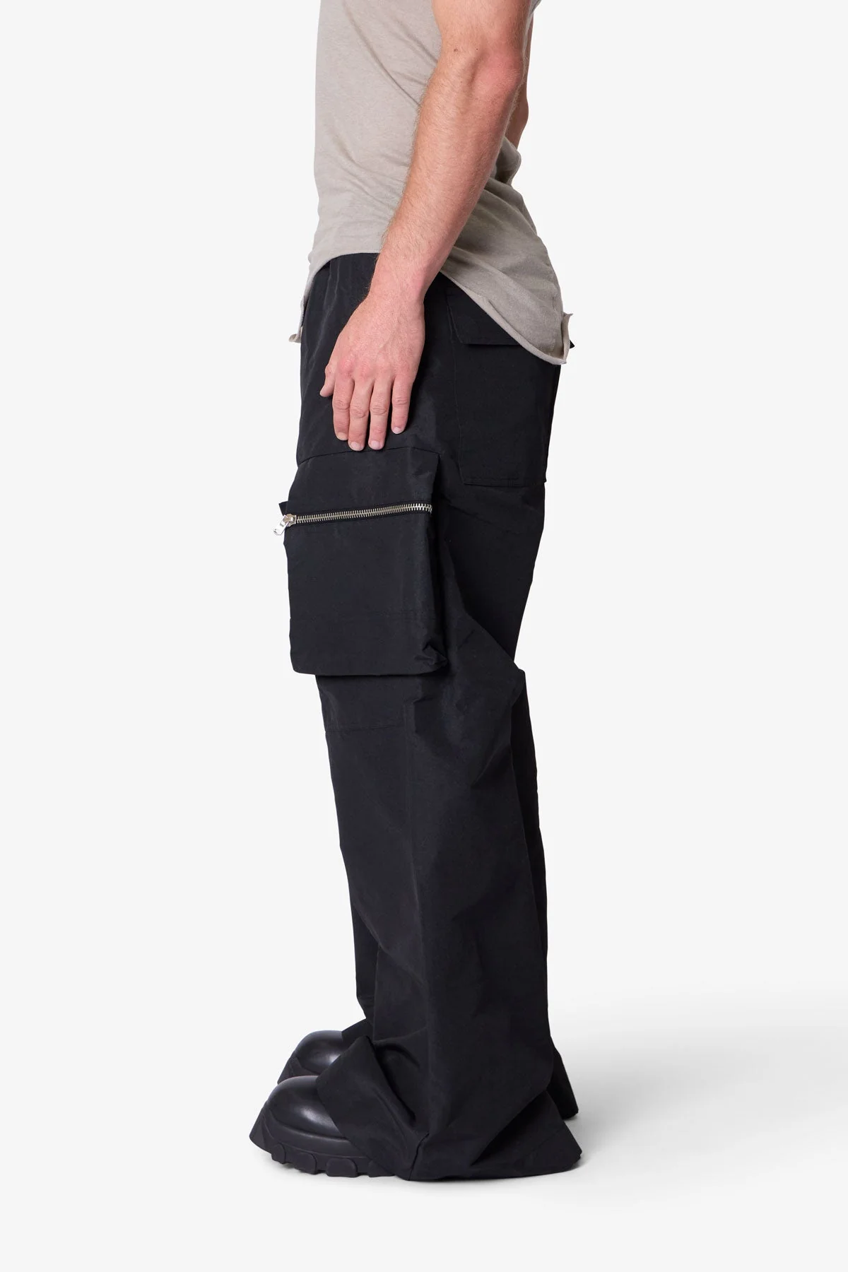 Zip Cargo Pocket Rave Pants - Black - Image 4