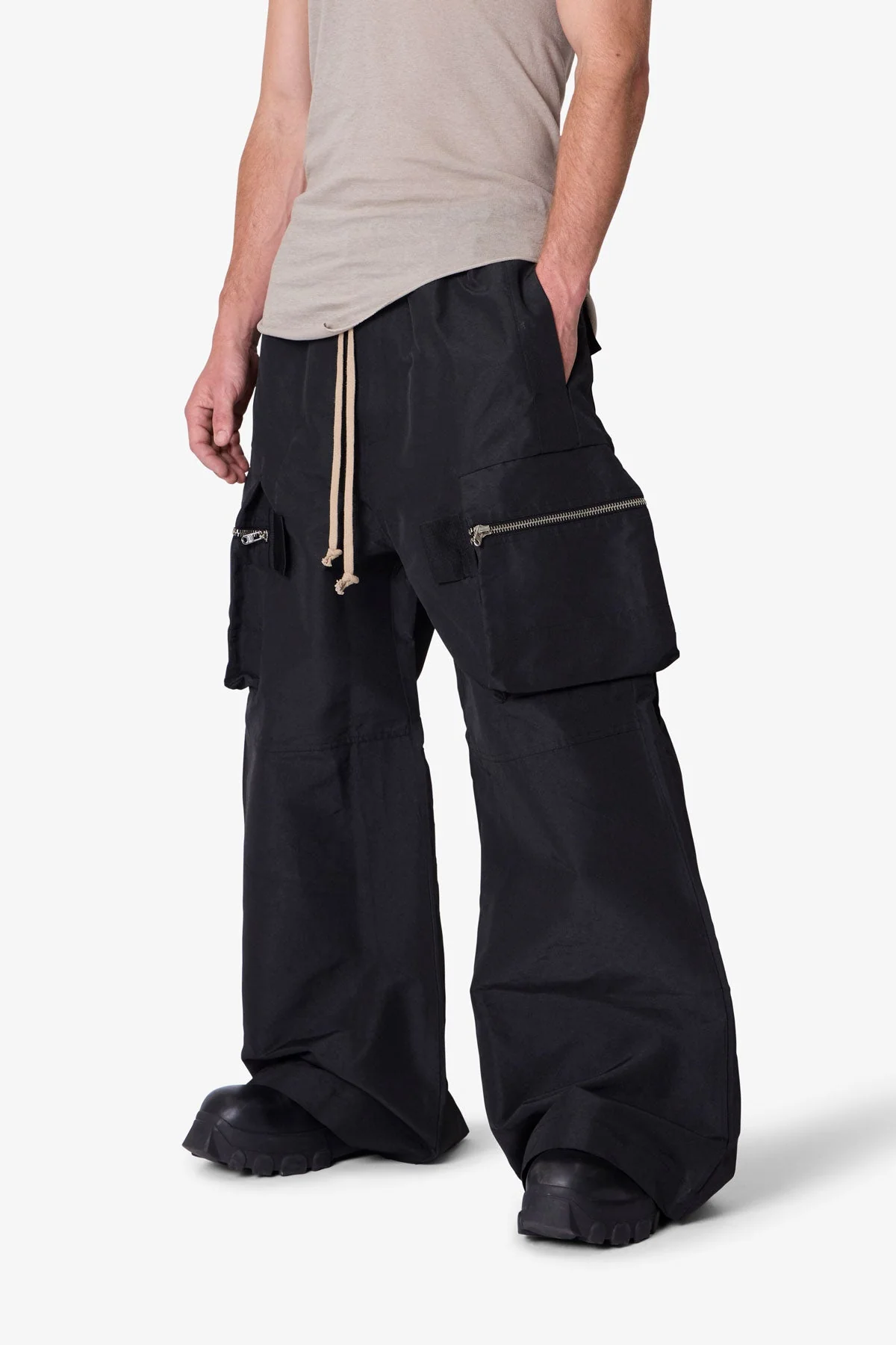 Zip Cargo Pocket Rave Pants - Black - Image 6
