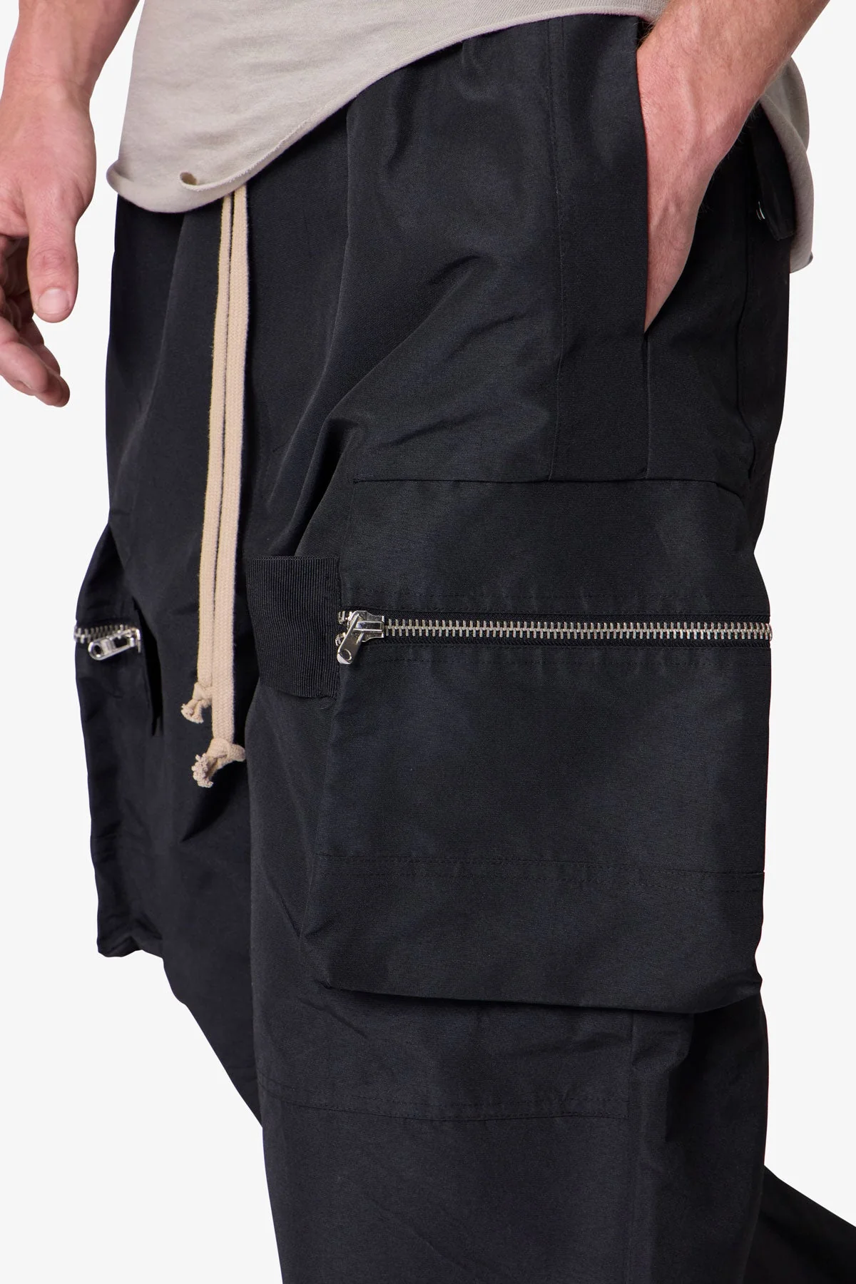 Zip Cargo Pocket Rave Pants - Black - Image 7