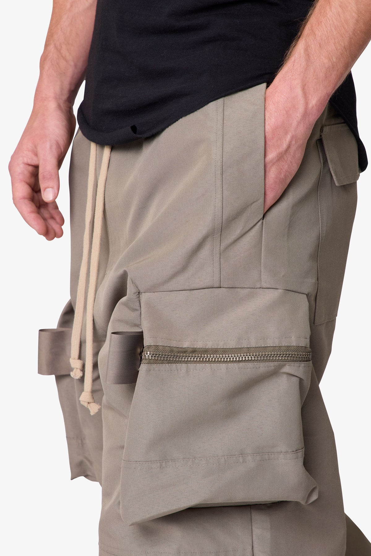 Zip Cargo Pocket Rave Pants - Tan - Image 7