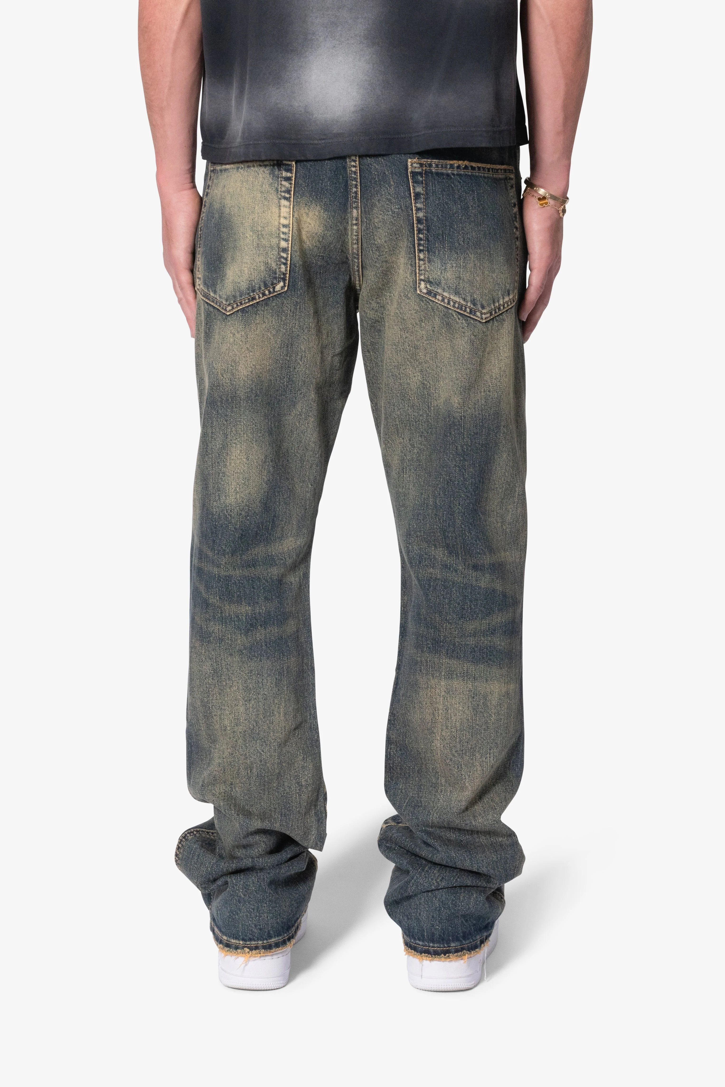 B384 Metal Eyelet Flare Denim - Rust - Image 6