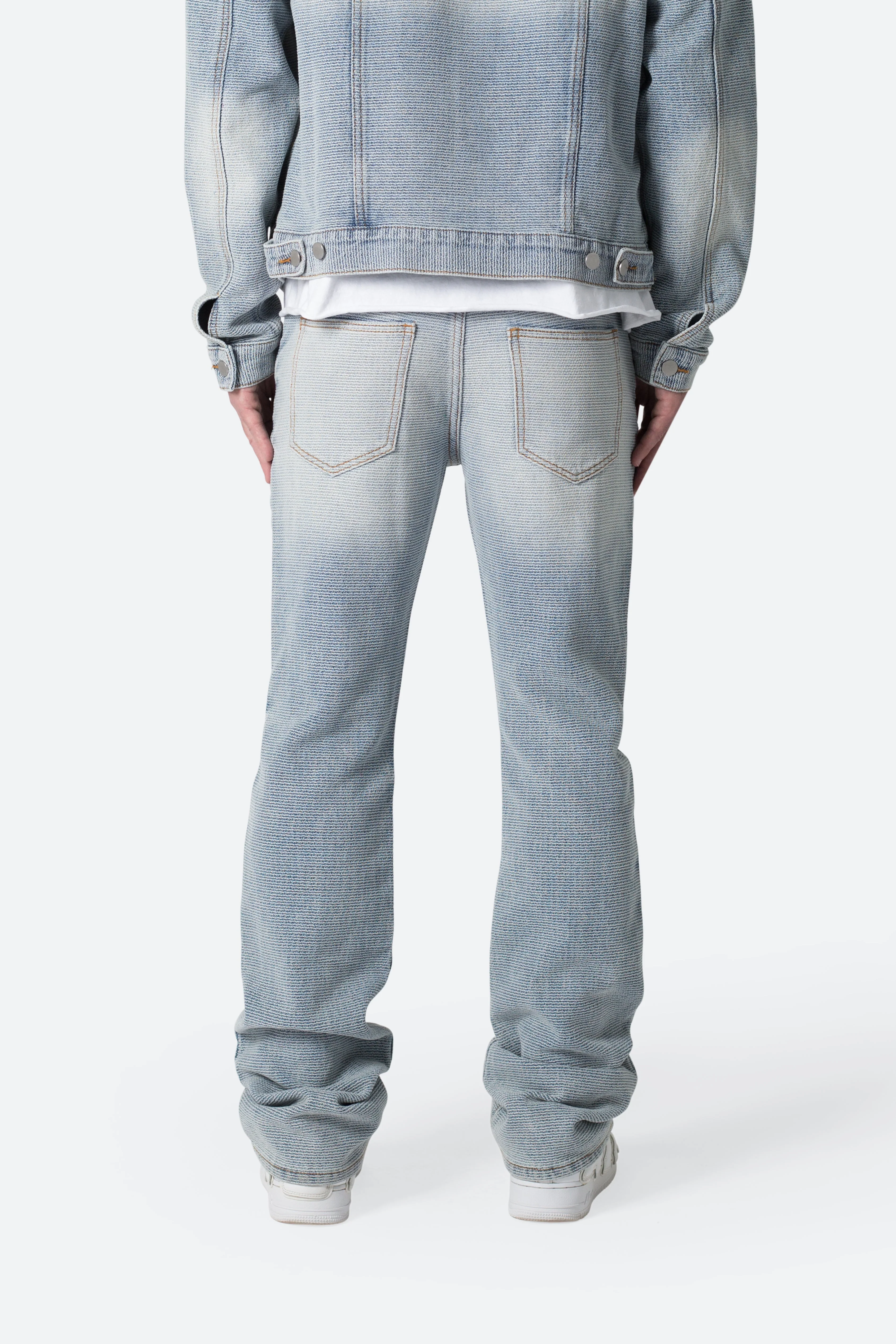 B575 Western Crosshatch Flare Denim - Blue - Image 5