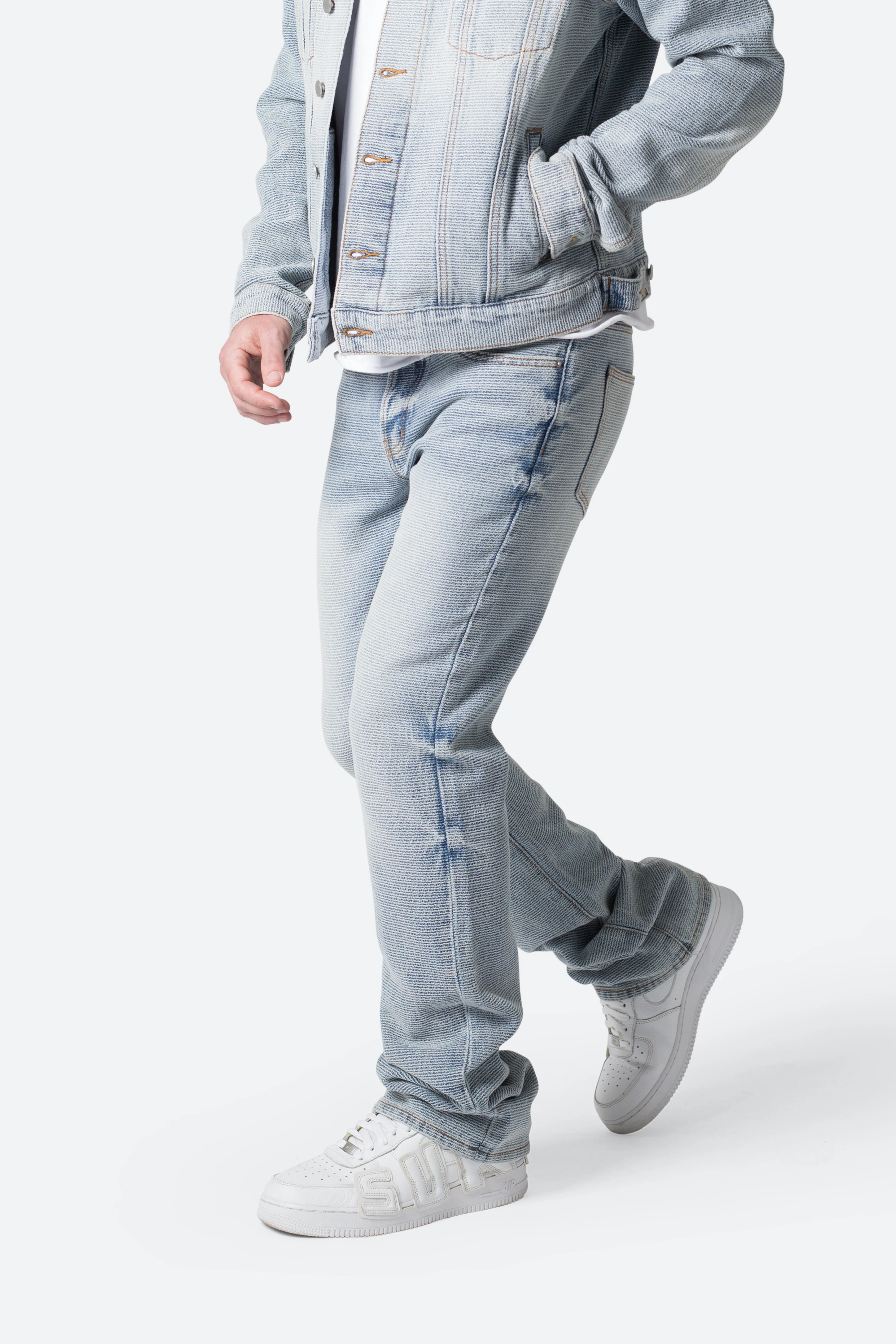 B575 Western Crosshatch Flare Denim - Blue - Image 6