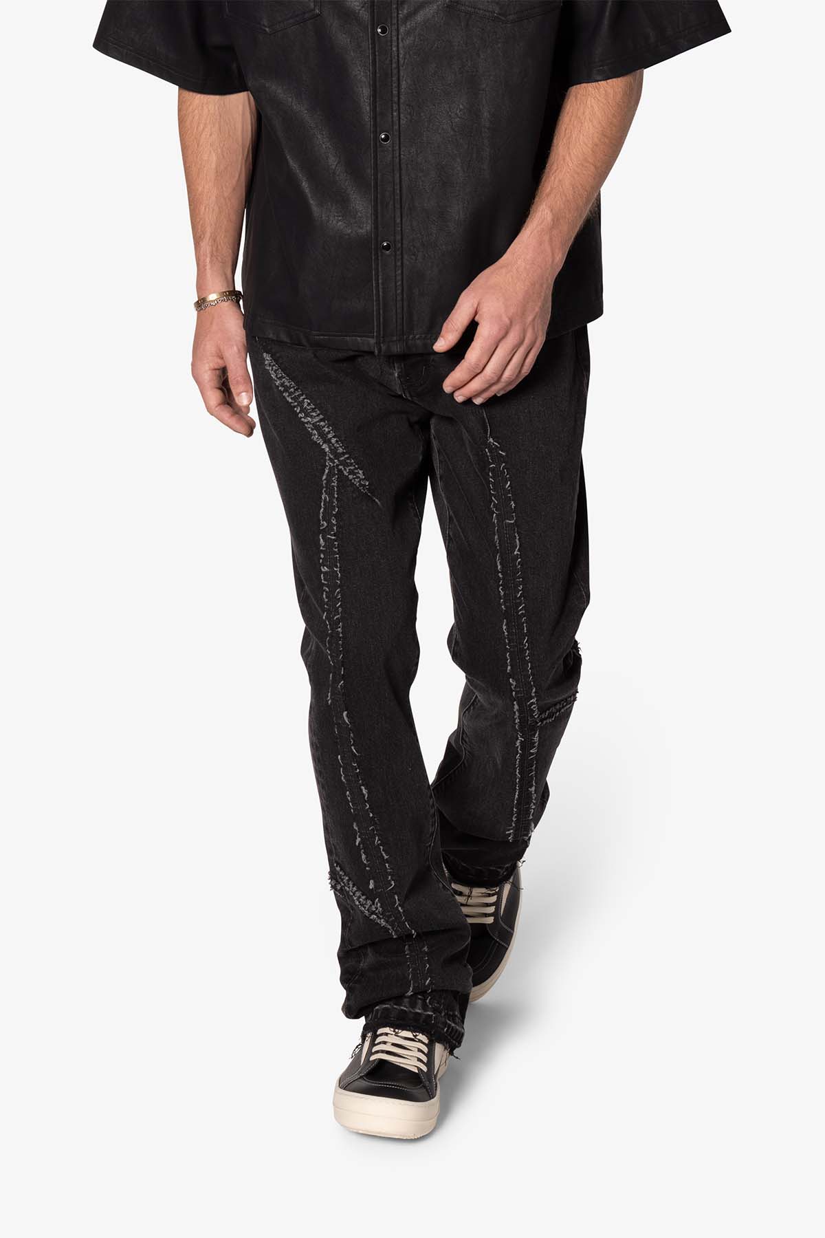 B705 Tear and Repair Denim - Black - Image 6