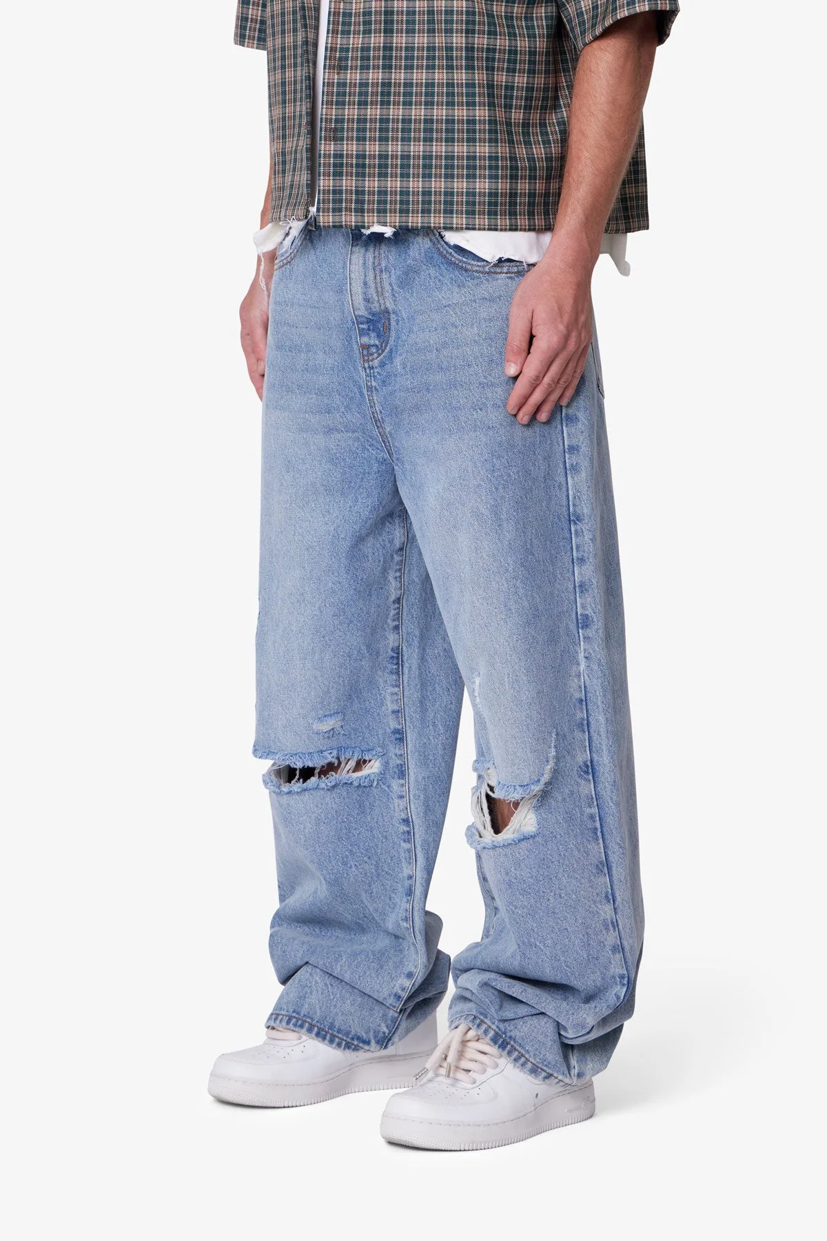 Ultra Baggy Blowout Denim - Washed Vintage Blue - Image 3