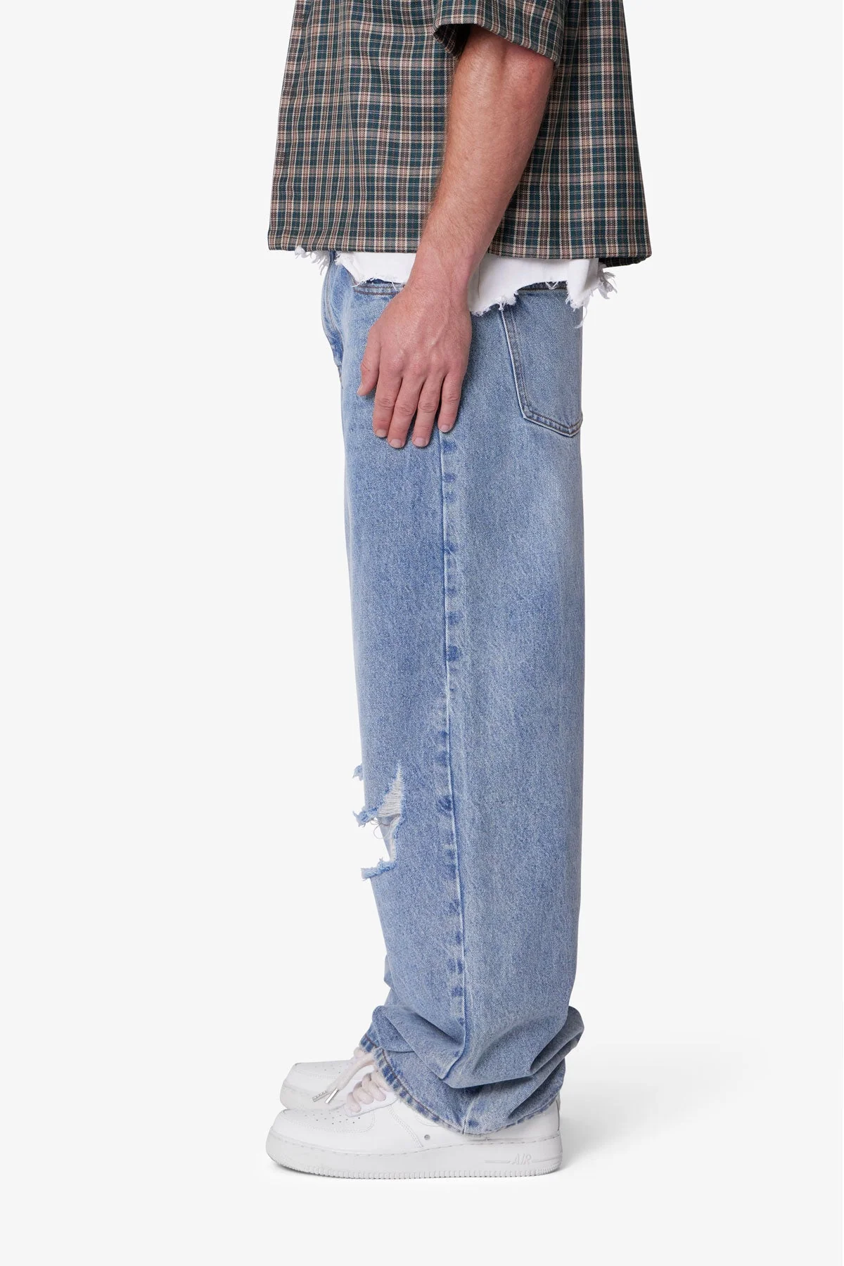Ultra Baggy Blowout Denim - Washed Vintage Blue - Image 4