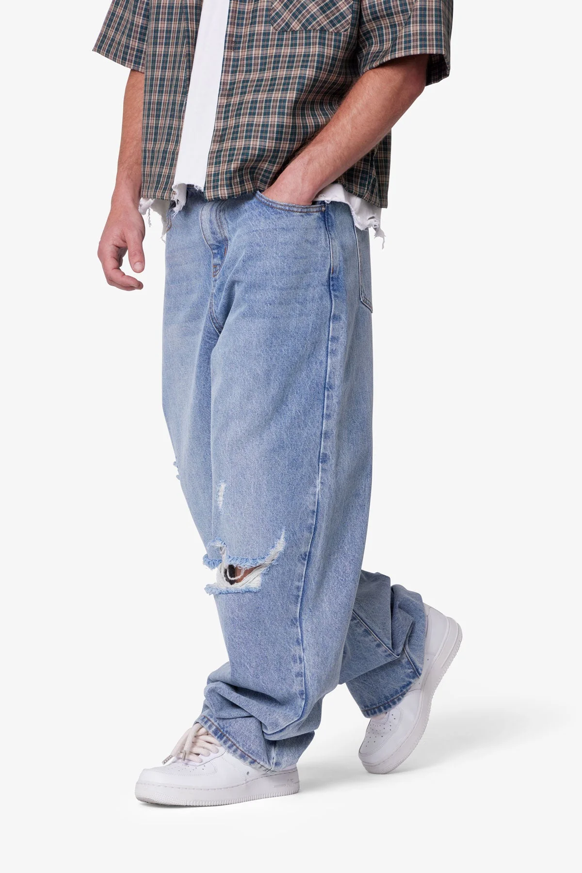 Ultra Baggy Blowout Denim - Washed Vintage Blue - Image 6
