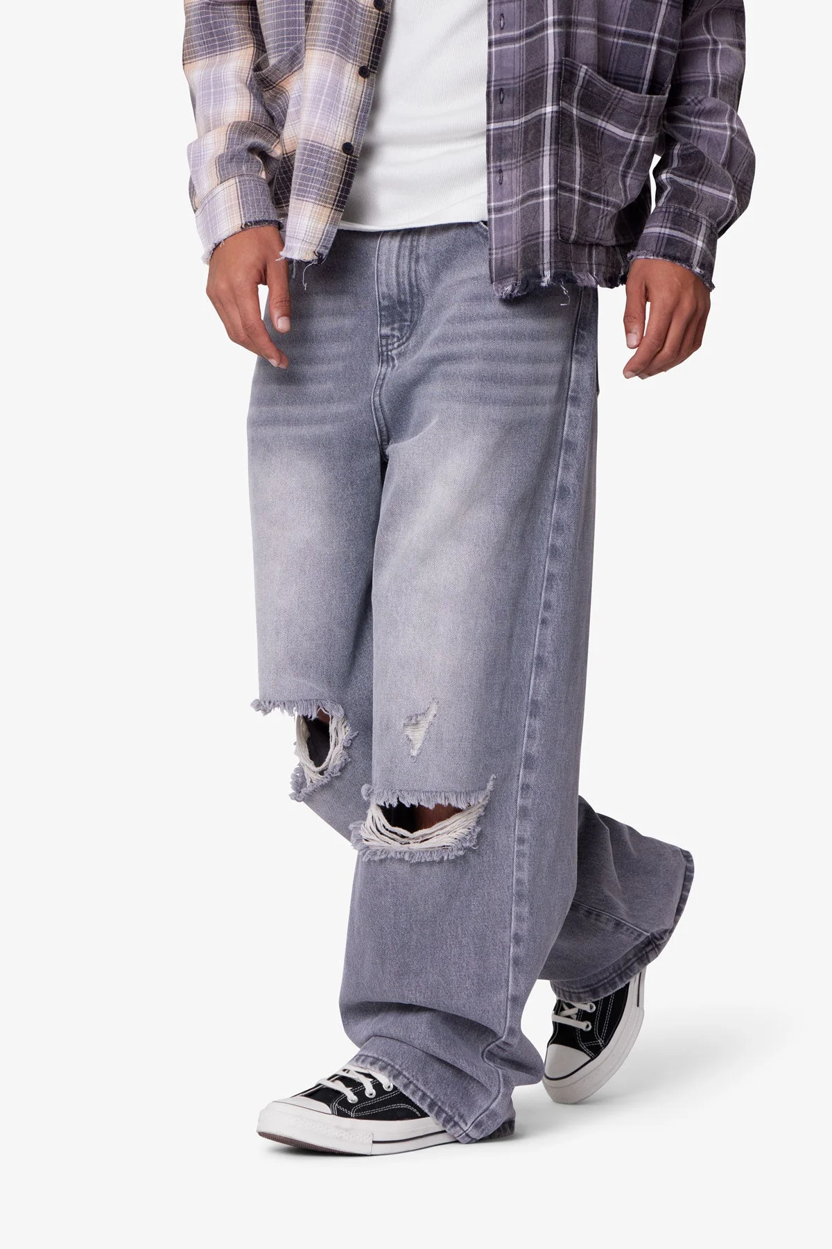Ultra Baggy Blowout Denim - Washed Grey - Image 7