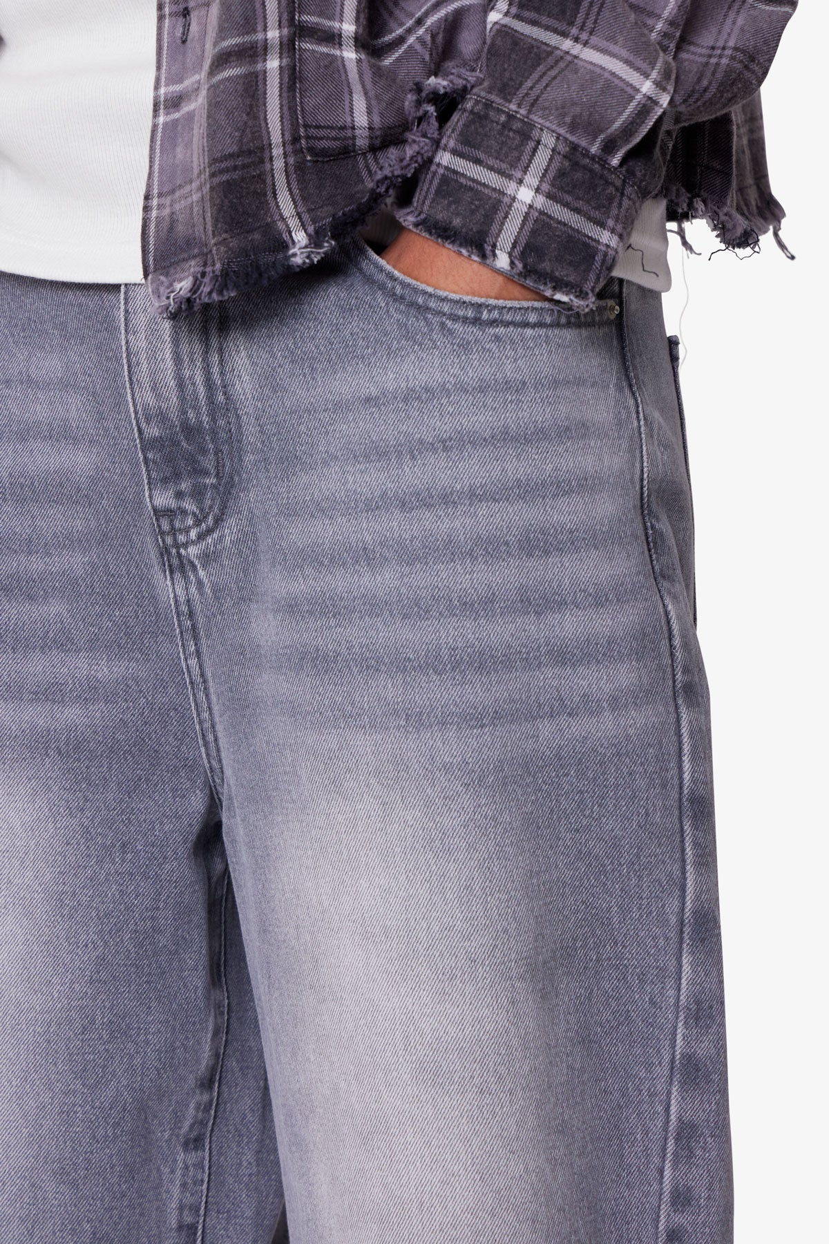 Ultra Baggy Blowout Denim - Washed Grey - Image 8