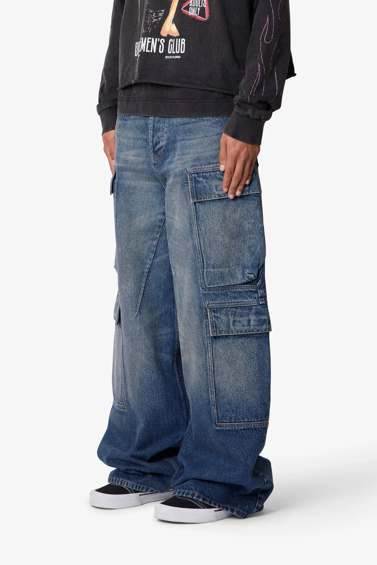Baggy Cargo Denim - Blue - Image 3